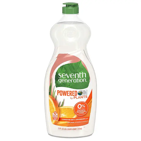 Seventh Generation Dish Liquid Soap, Zest & Scent, Clementine, Lemongrass, 25 Fl Oz 1