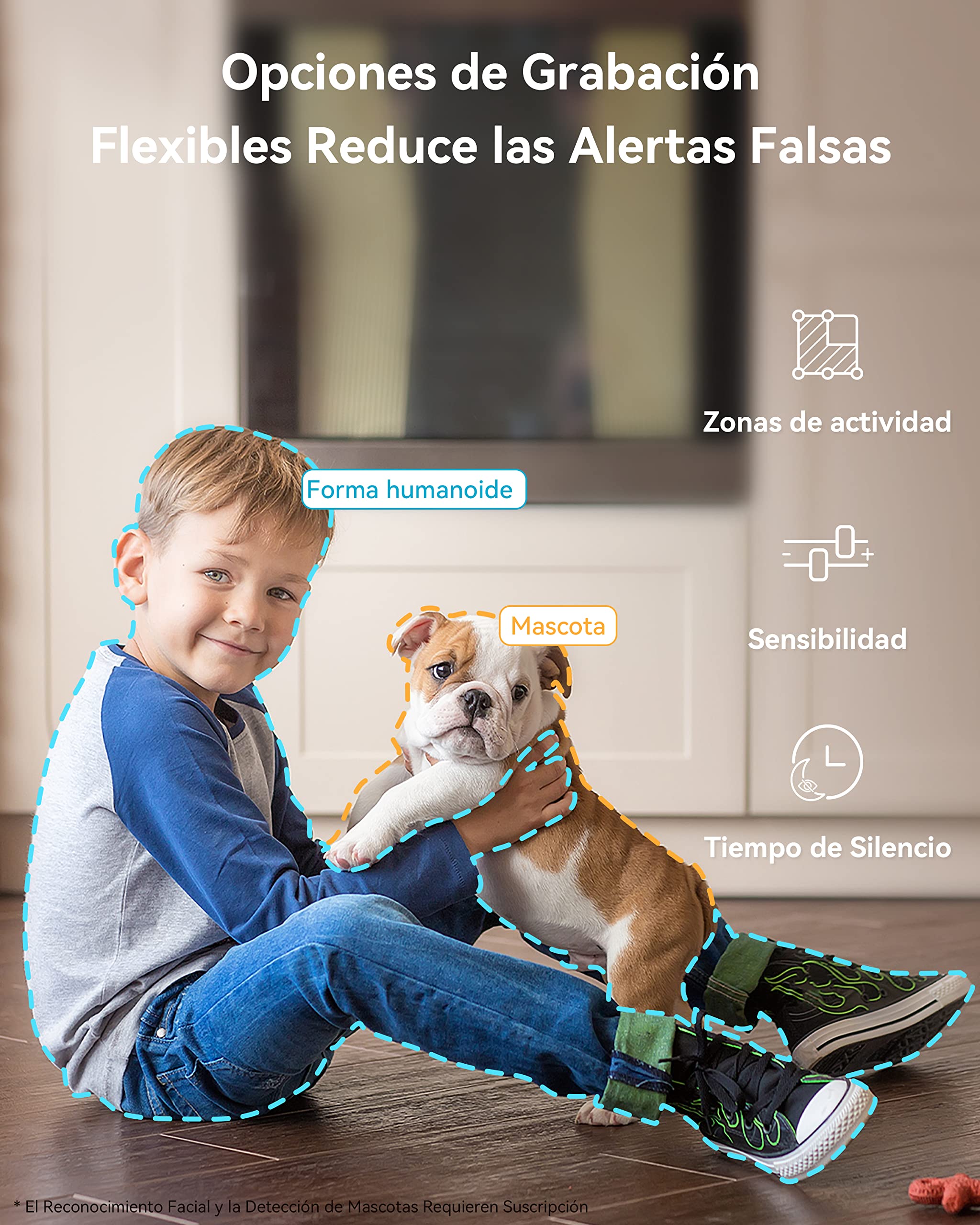 blurams Camara Vigilancia Wi-Fi Interior 2K, Cámara IP 360° Cámara Bebés,Camara Seguridad para Perros/Bebé/Ancianos,Visión Nocturna, Llamada One-Touch,Audio Bidireccional,Admite Tarjeta SD y Cloud