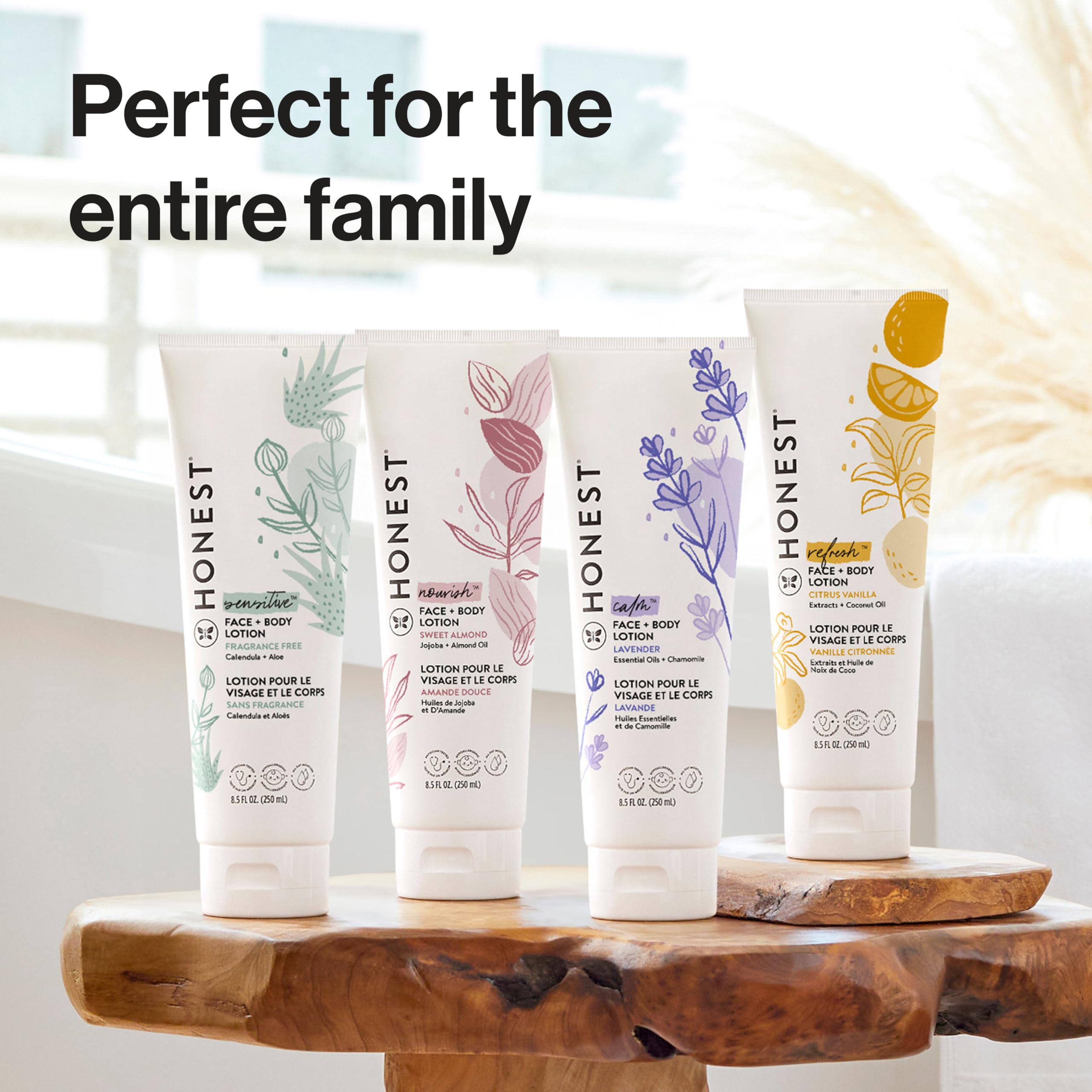 The Honest Company Hydrating Face and Body Lotion, Fast Absorbing, Naturally Derived, Hypoallergenic, Fragrance-Free, Sensitive, 8.5 fl oz: Lavender Calm 8.5 Fl Oz (Pack of 1)