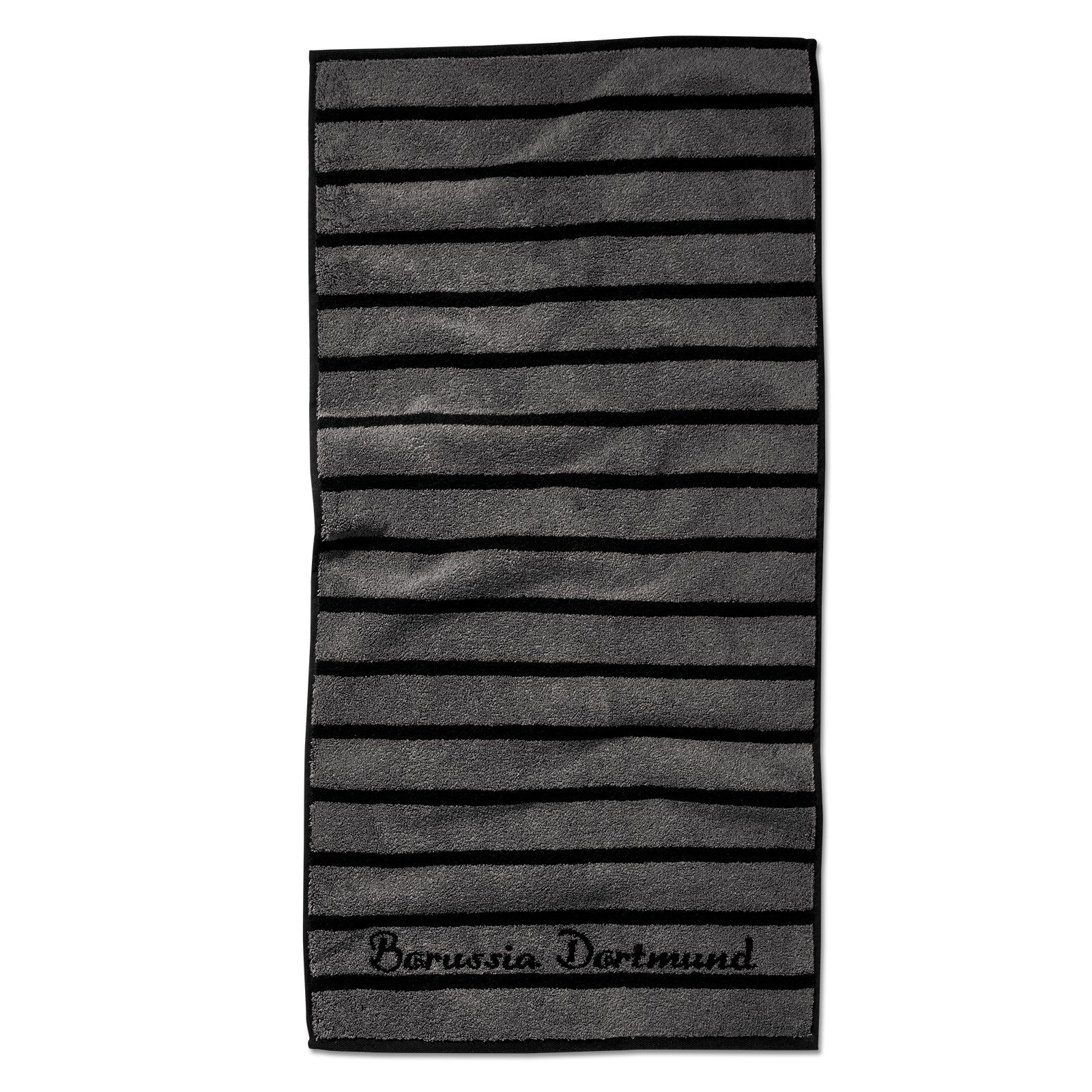 Borussia Dortmund Unisex Bvb-duschtuch Schwarzgrau Duschtuch, Grau Schwarz, 140 x 70 1 cm EU