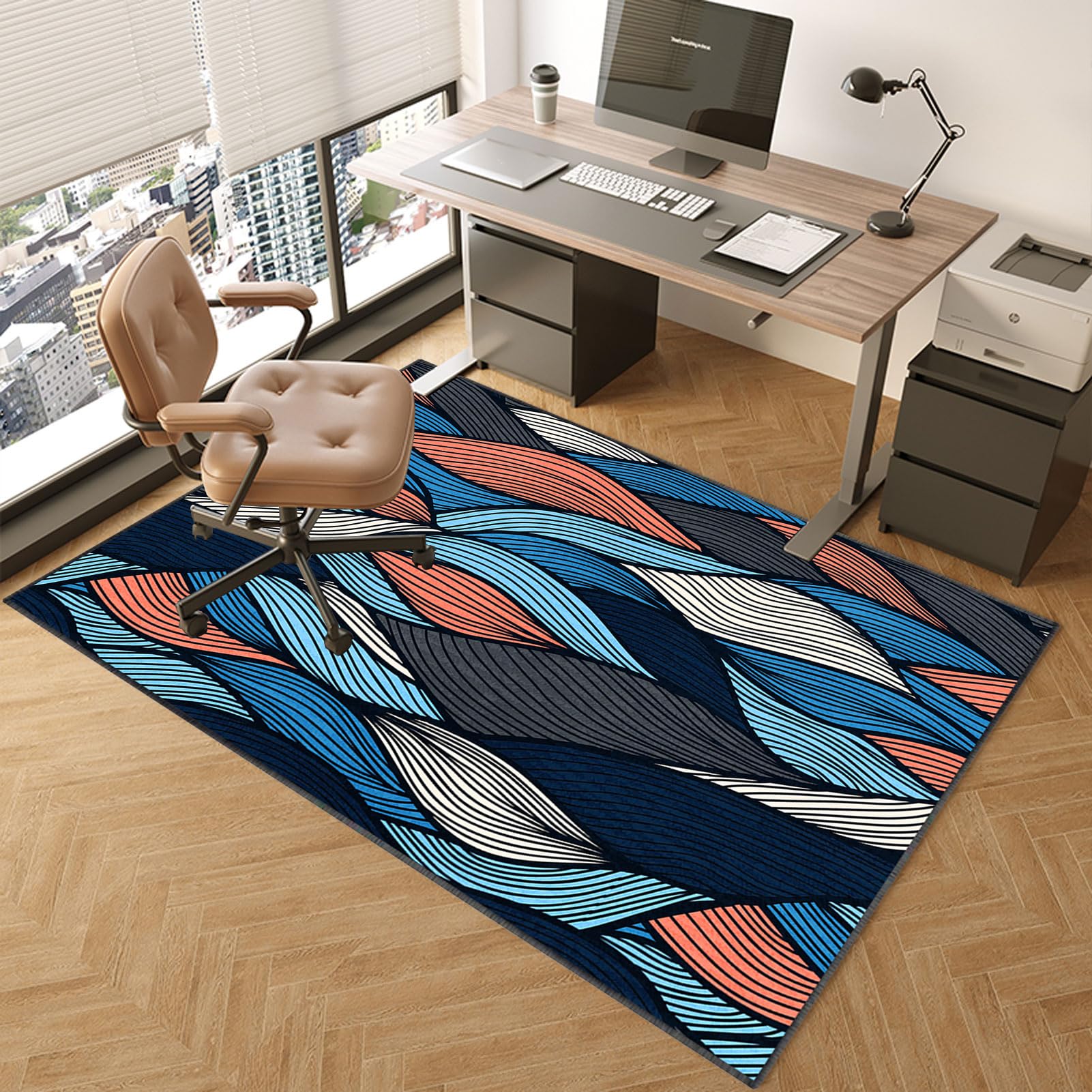 TOYOCC Office Computer Gaming Chair Mat For Carpeted Floor 160 x 180 cm | Desk Chair Mats Hardwood Floors | Multi-Purpose Protector Chair Carpet For Home Office | Chairmats Protects Floors Mat Rug