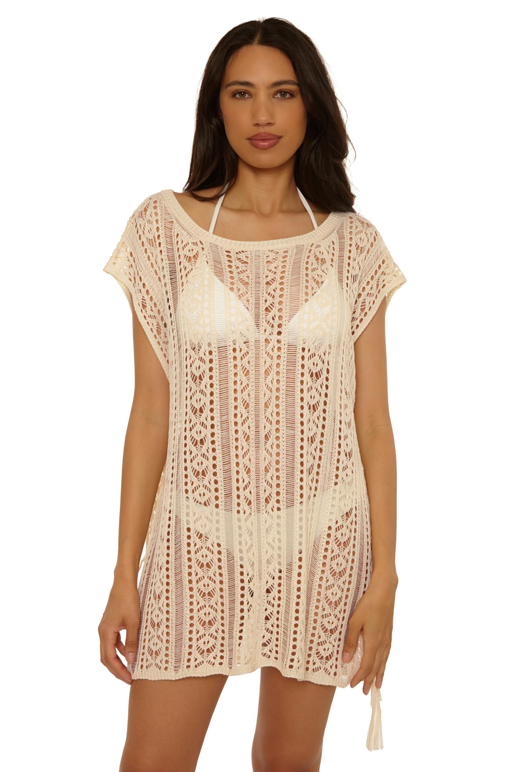 Becca Womens Boho Bliss Tunic Casual Beach Cover Ups for Women