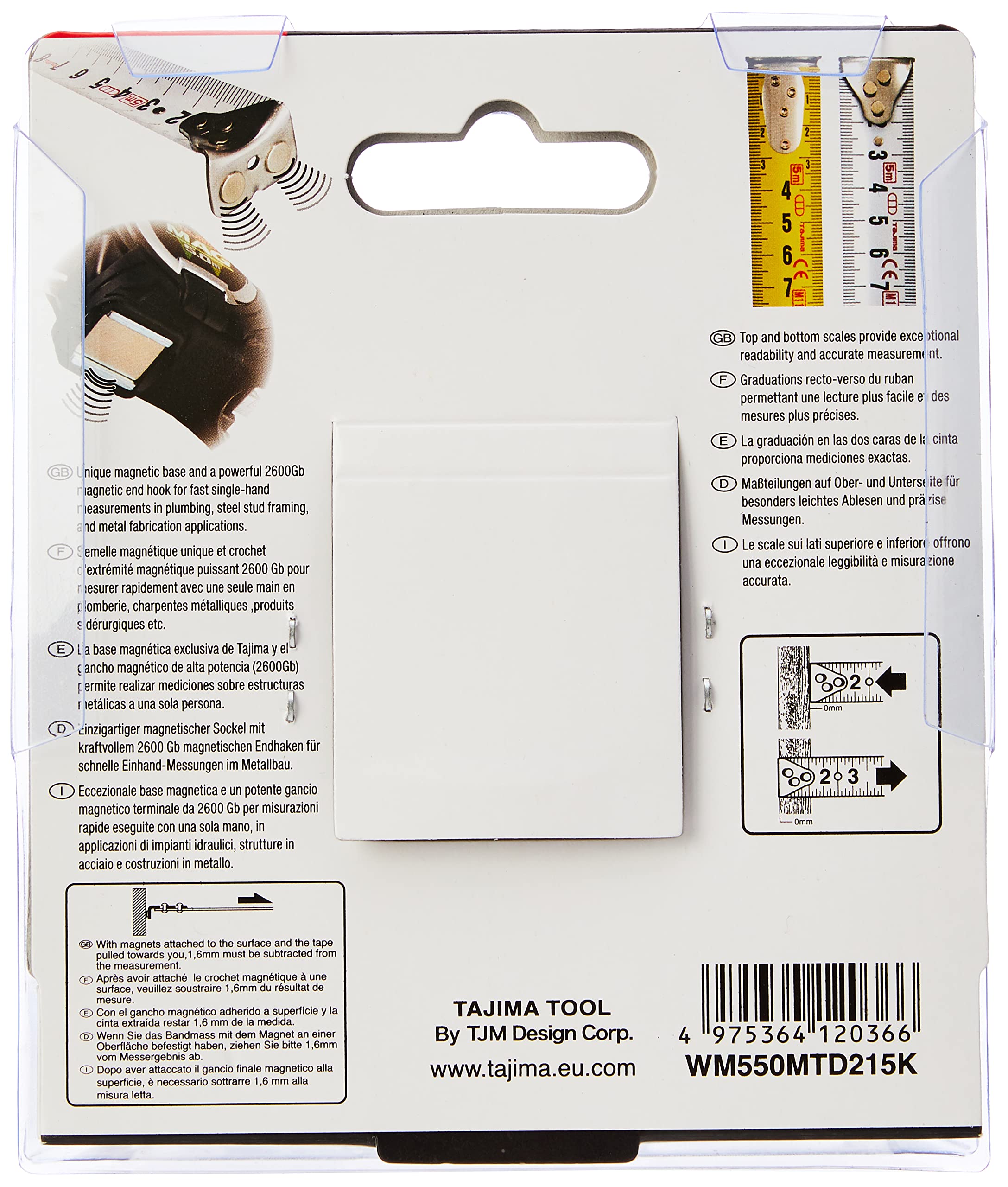 Tajima WM550MR Mètre à ruban 5 m x 25 mm