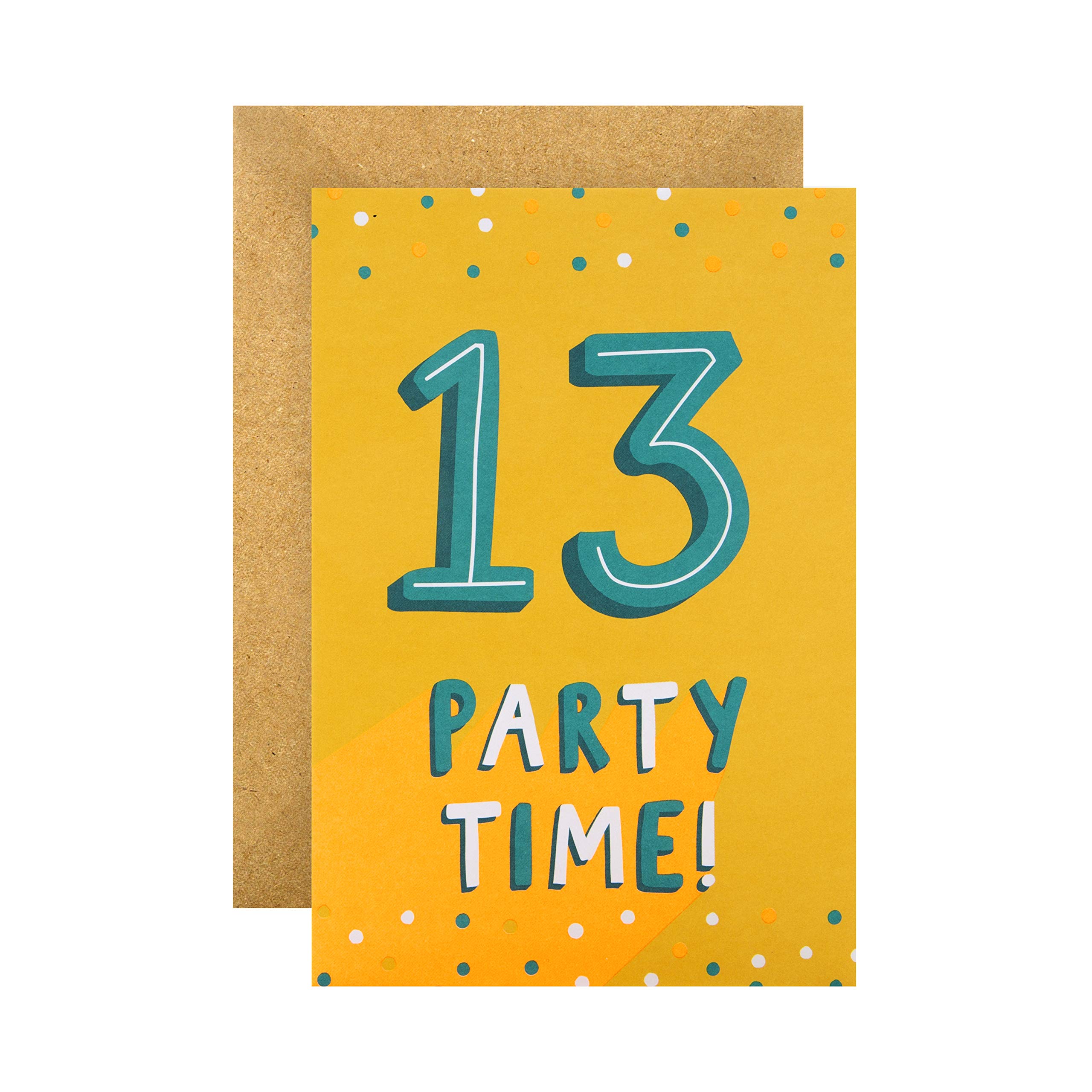 Hallmark 13Th Birthday Card - Contemporary Neon, Text Based Design