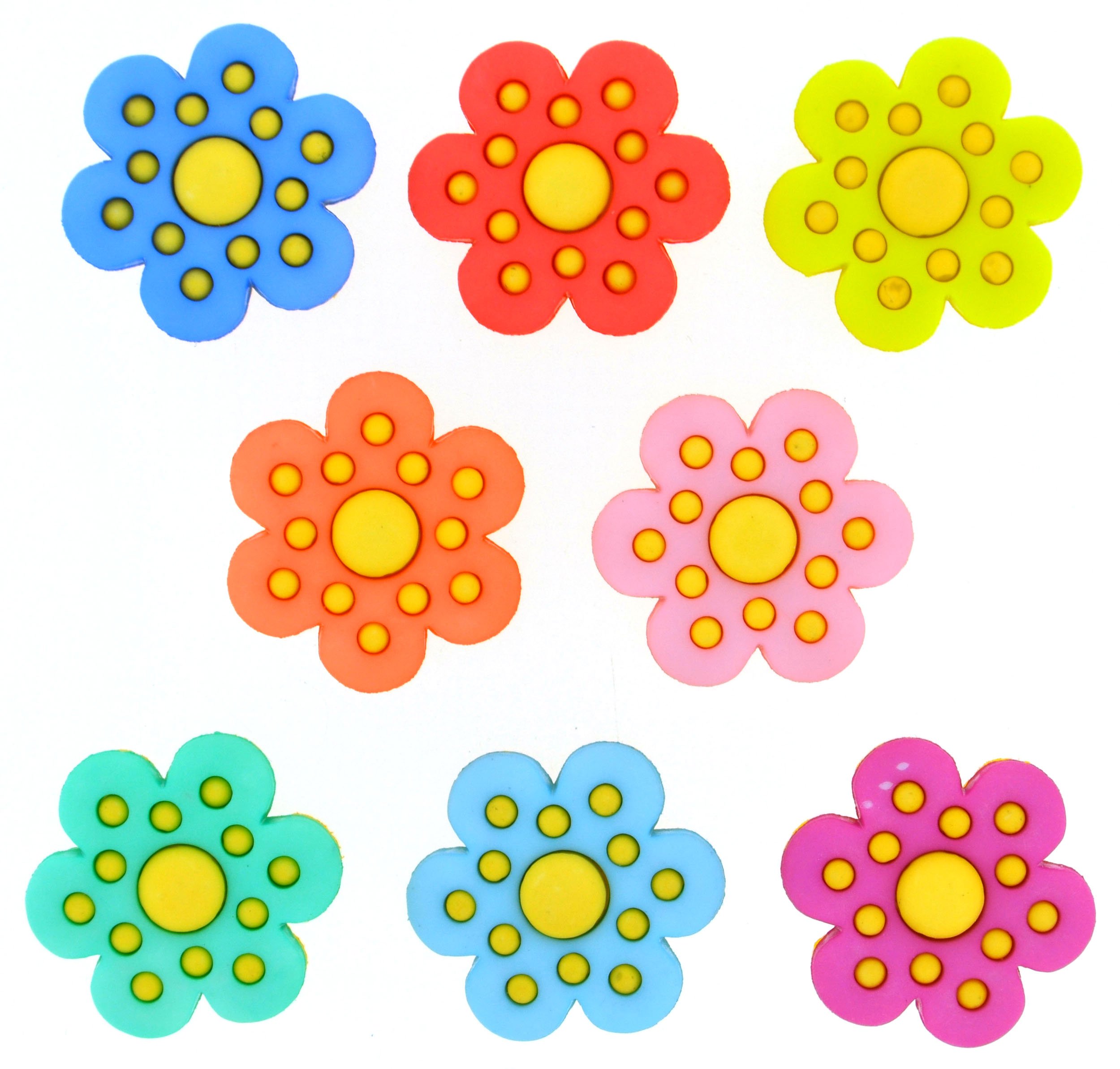 DRESS IT UP Buttons Polka Dots Flowers 8301 - Embellishments Retro Floral