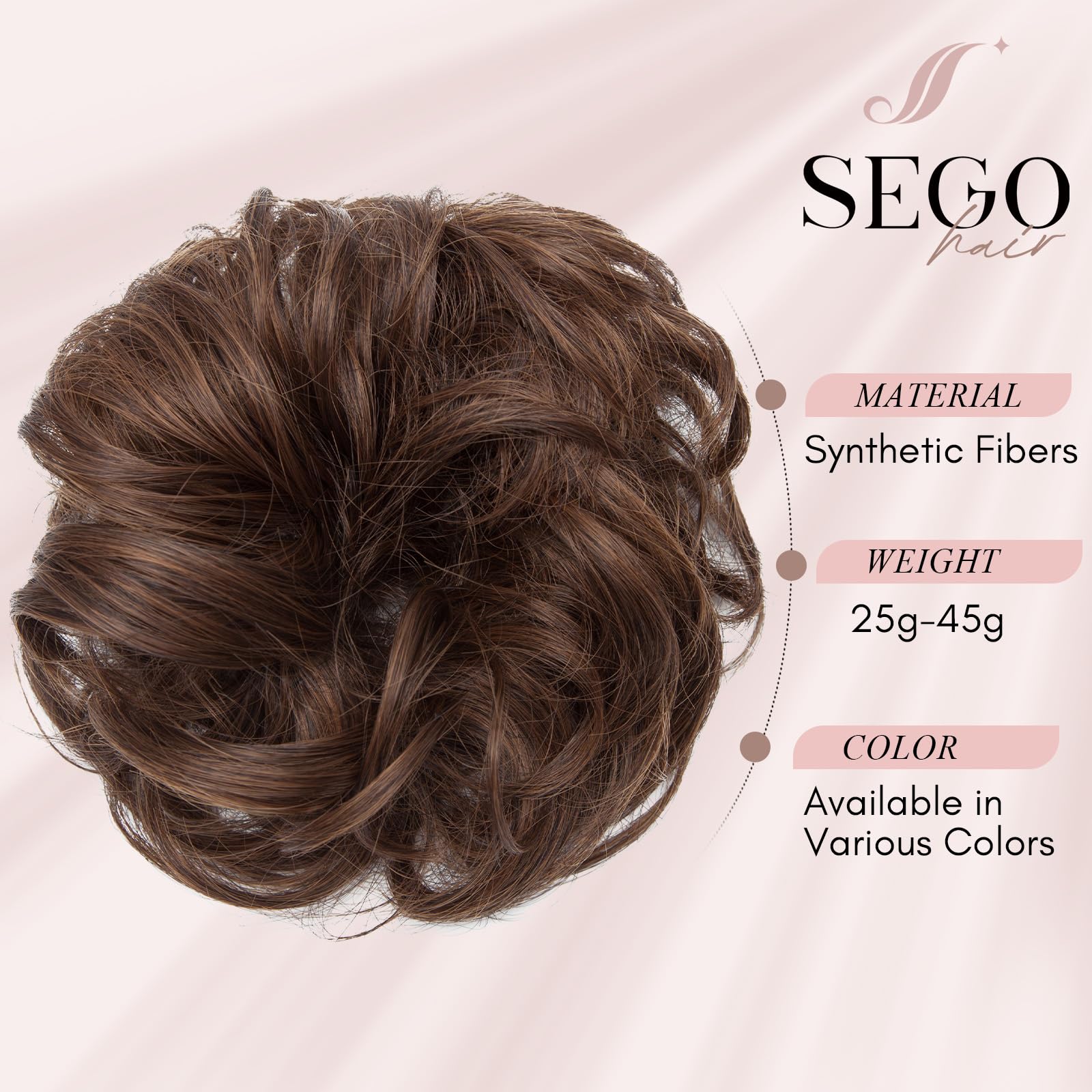 SEGOHAIR Messy Bun Hair Piece Fake Hair Bun Hair Scrunchies Bun - Image 2