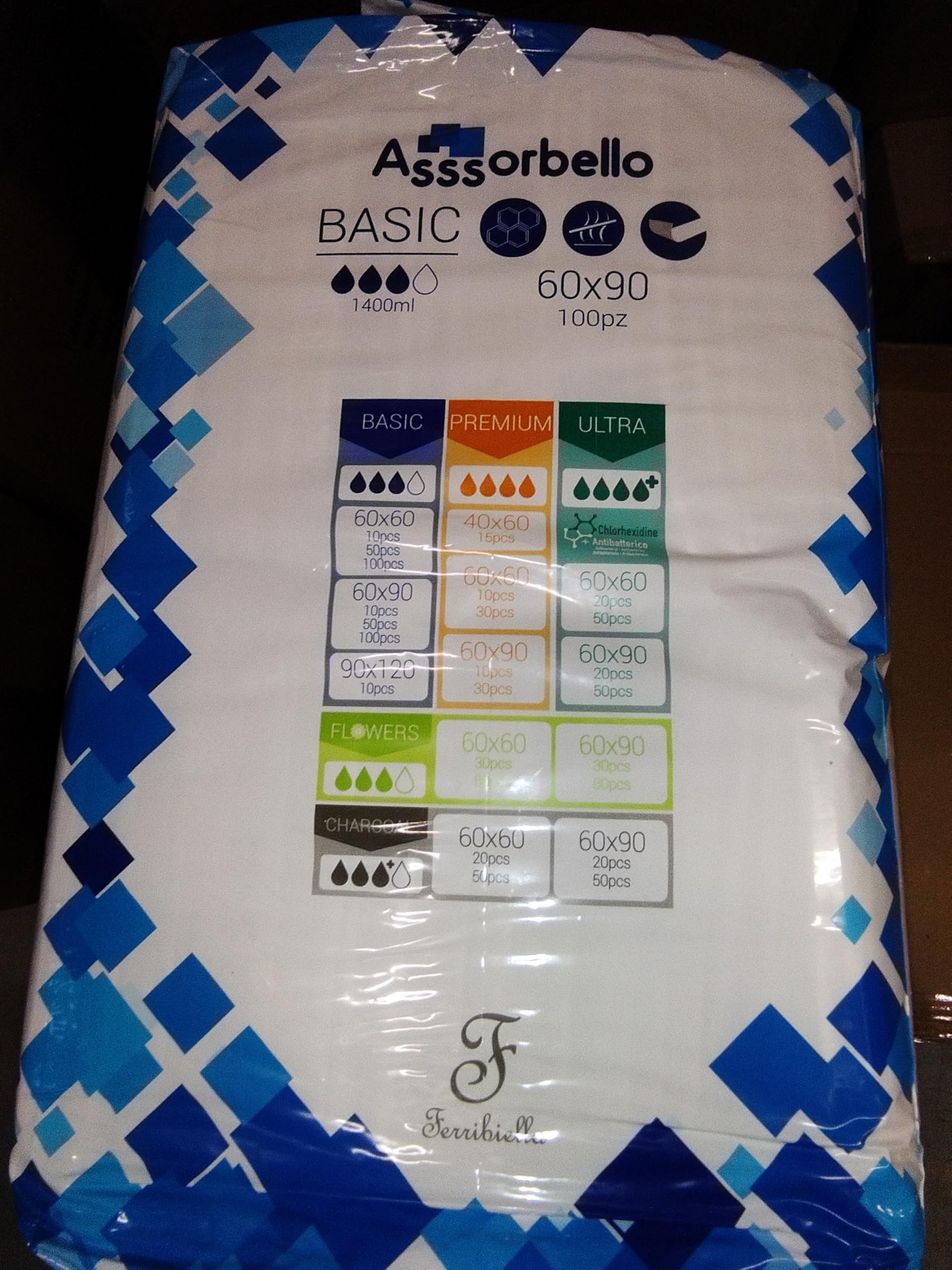 Zewool Tappetino Igienico per Cani 60x90 cm, 4 Confezioni da 50 Pezzi, Assorbello Basic, Polimeri Attivi, 2 Strati, Ideale per Cuccioli, Cani Anziani e Incontinenza