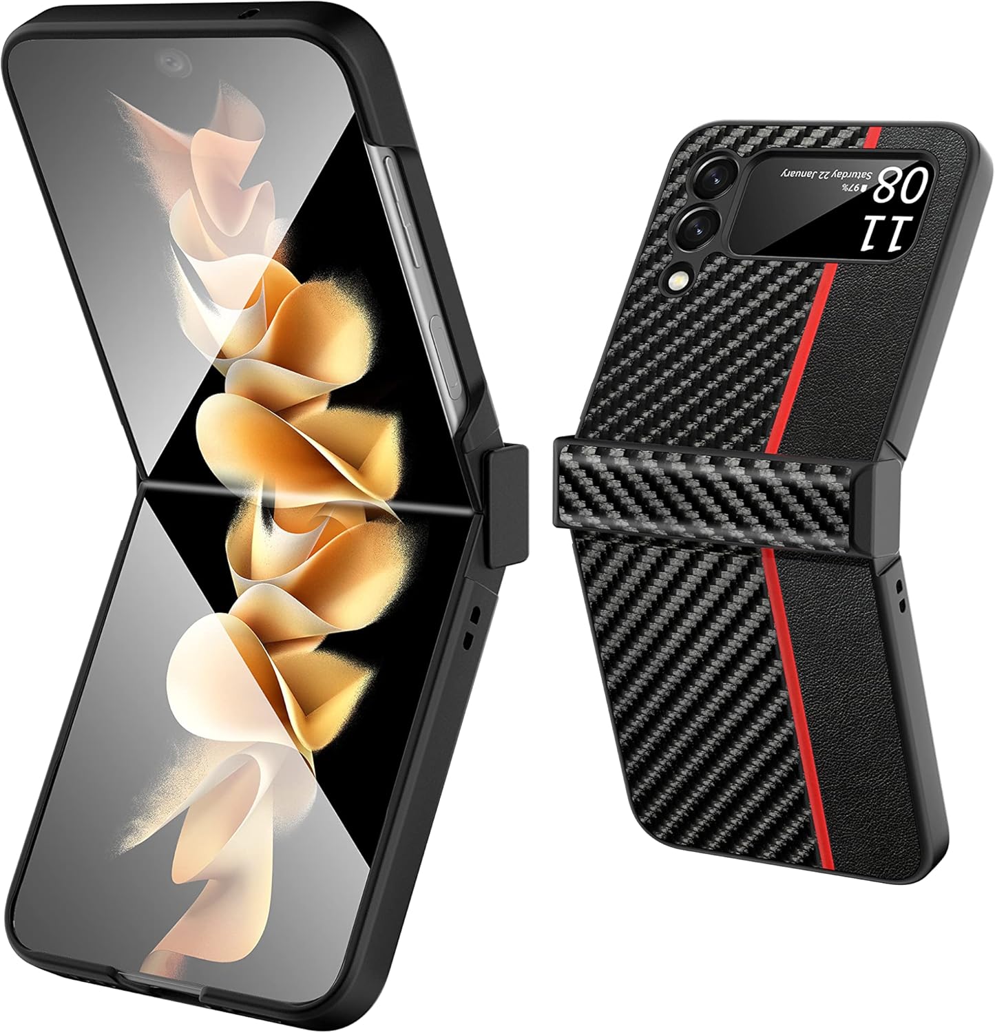 Quikbee Coque Samsung Galaxy Z Flip 3 5G avec charnière de Protection, Design en Forme d'armure Quikbee Coque Samsung Galaxy Z Flip 3 5G avec charnière de Protection, Design en Forme d'armure