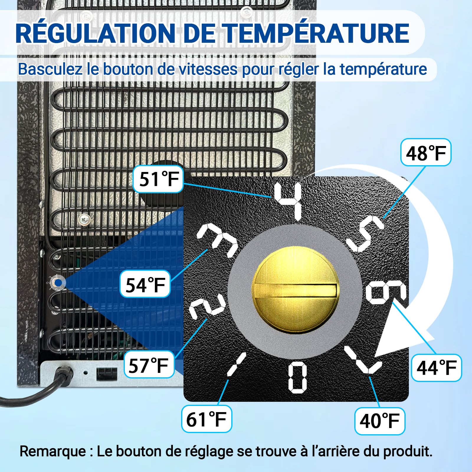 Mini réfrigérateur de boissons 24 canettes 20 litres porte transparente étagères amovibles réglables