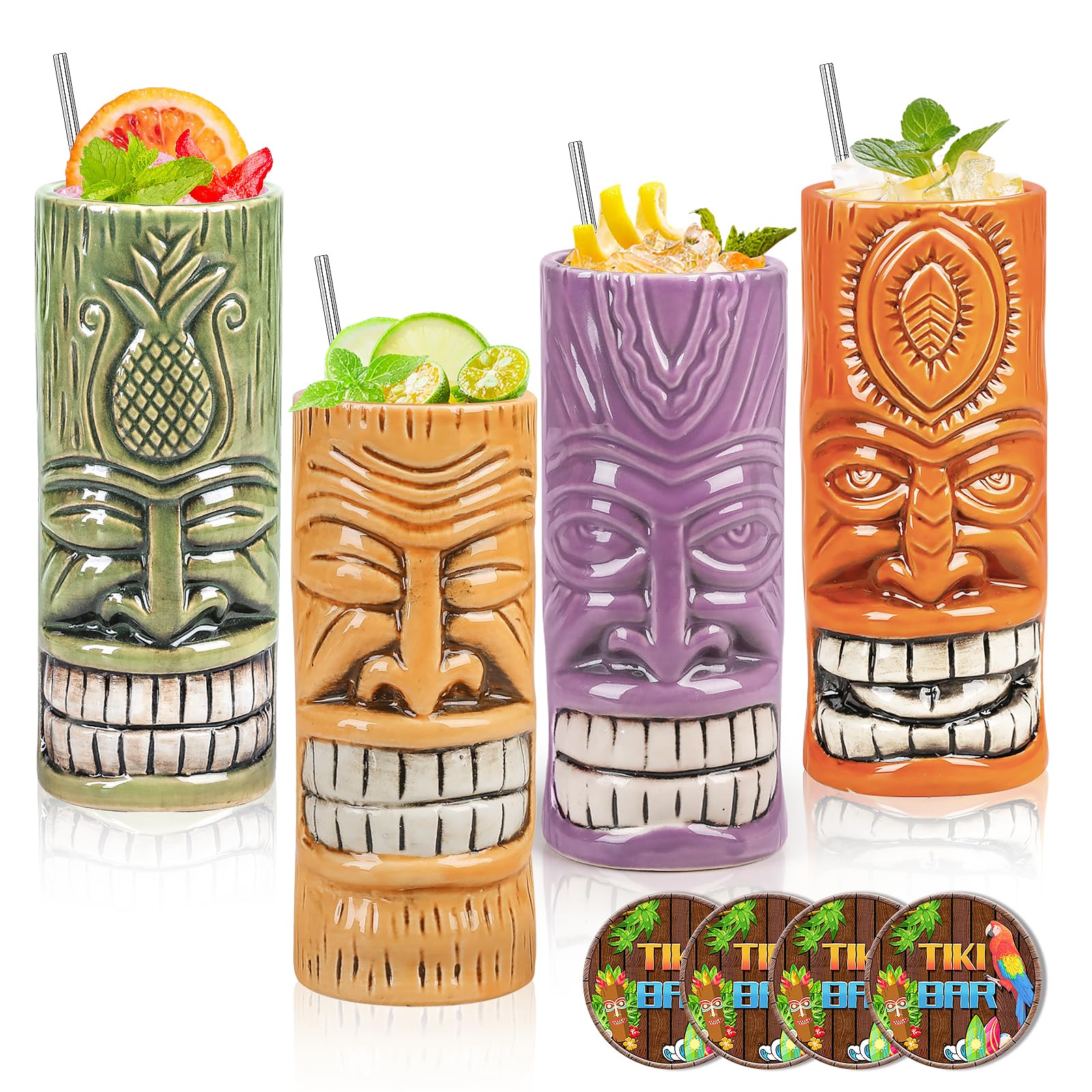 SuproBarware Tiki Mugs Set of 4