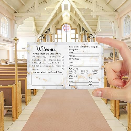 Miniatura 10 de 180 tarjetas de visita de la iglesia para petición de oración y tarjetas de bienvenida para visitantes de la iglesia de 3 x 5 pulgadas, tarjetas de
