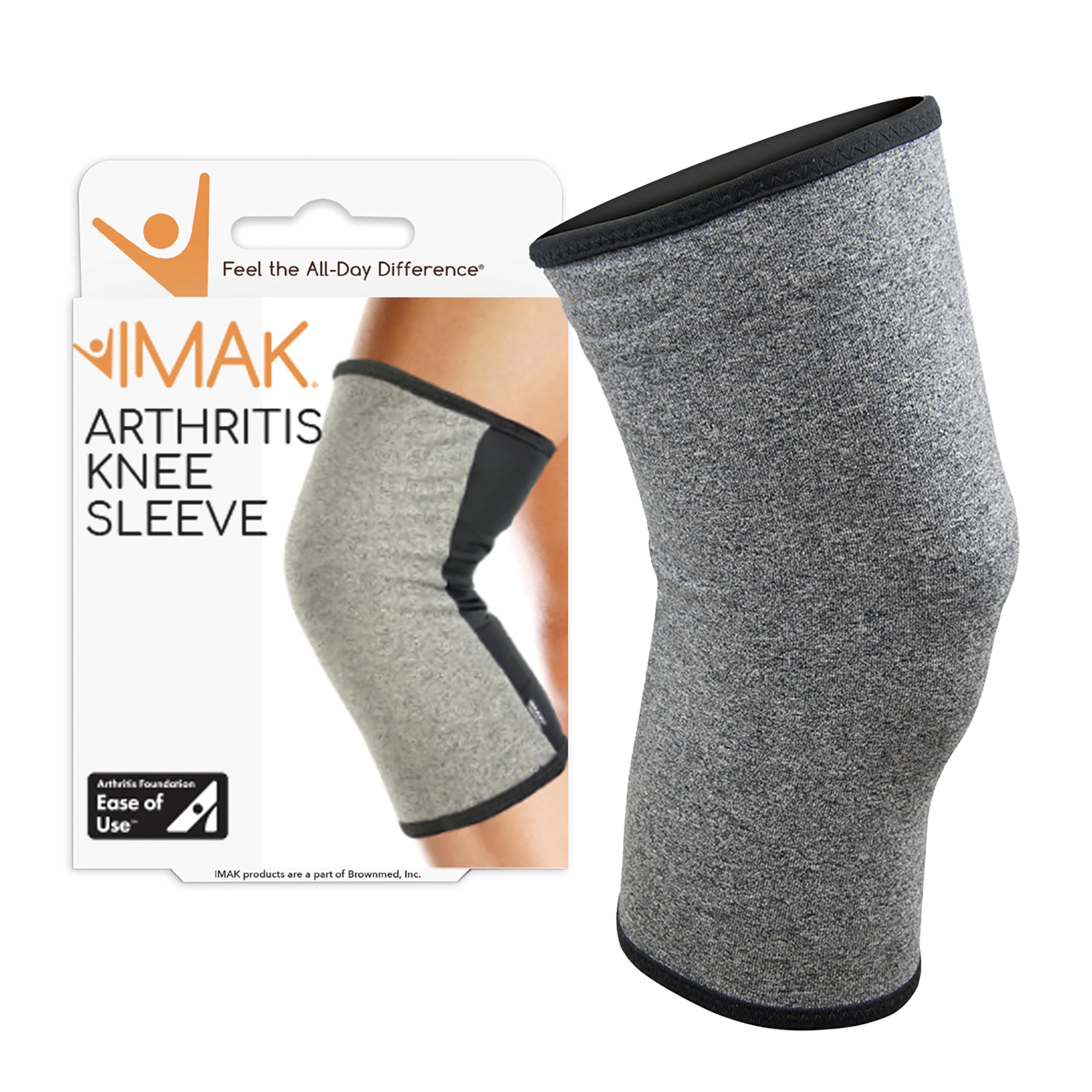 IMAKBrownmed Compression Arthritis Knee Sleeve - Knee Support Brace for Joint Pain, Circulation & Swelling Relief - Large