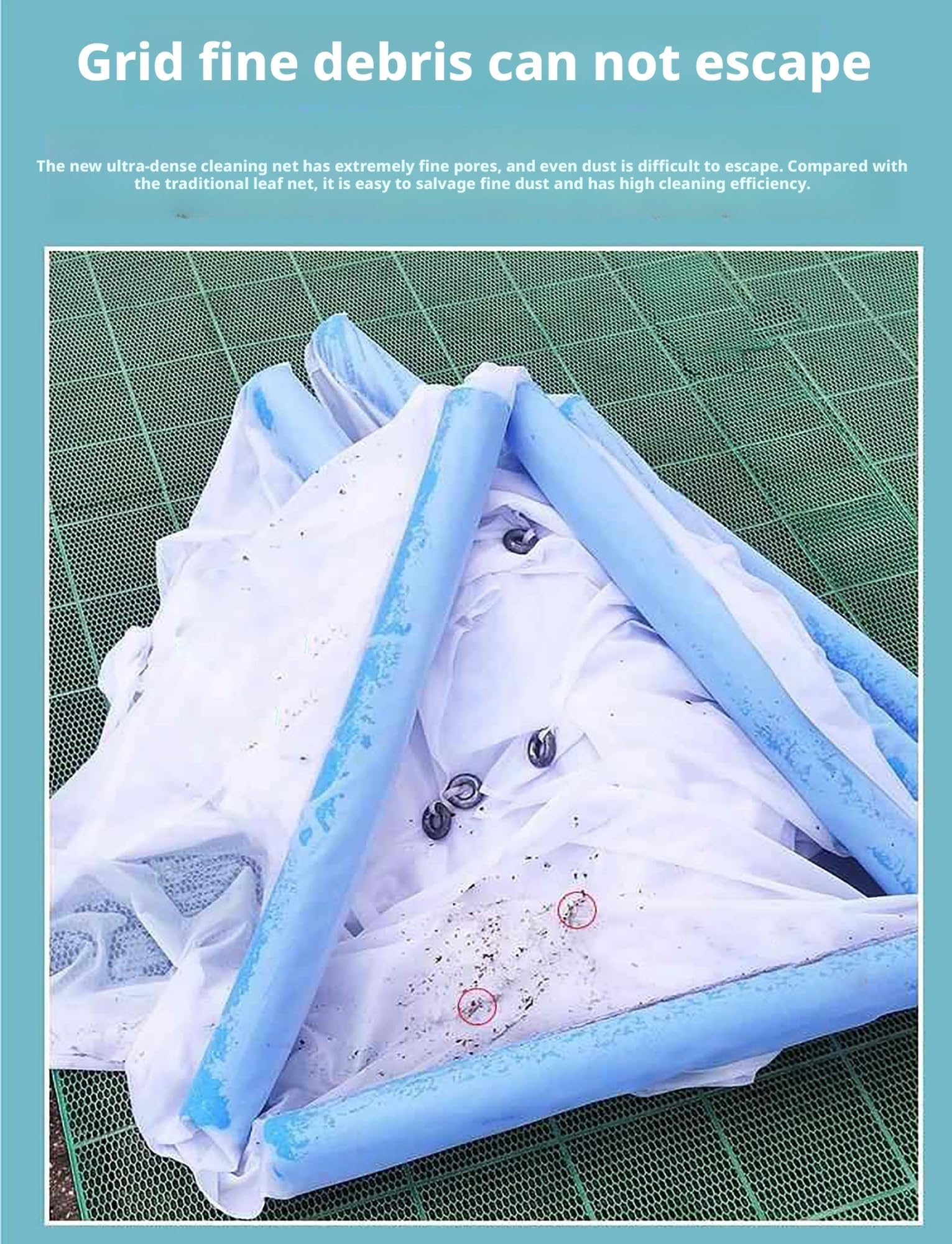 Filet de récupération des Feuilles Portable, épuisette pour Piscine extérieure - Filets de Nettoyage de Grande Taille pour piscines commerciales/Attrape-débris flottants 300 500 1000 1500 cm