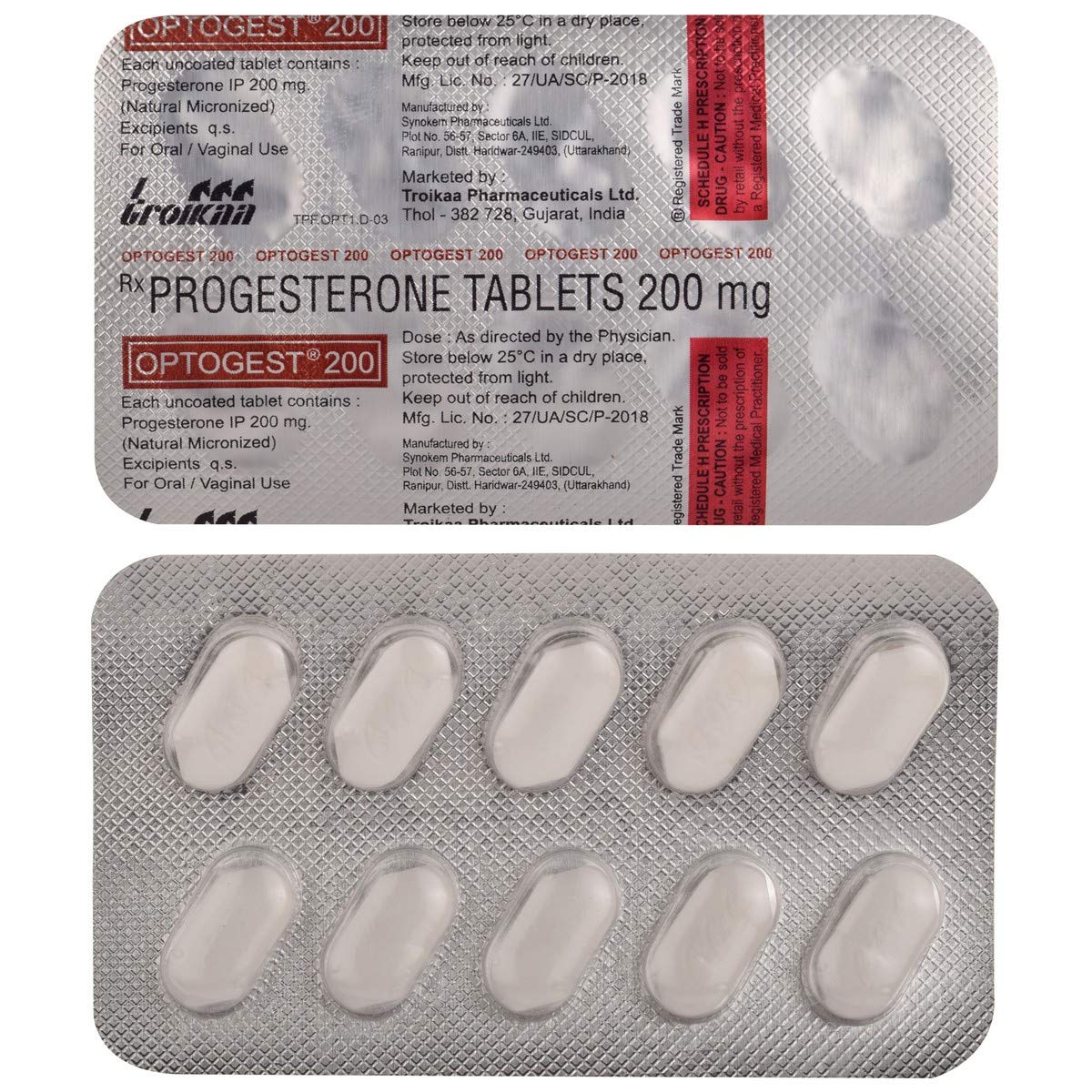 Optogest 200 - Strip of 10 Tablets