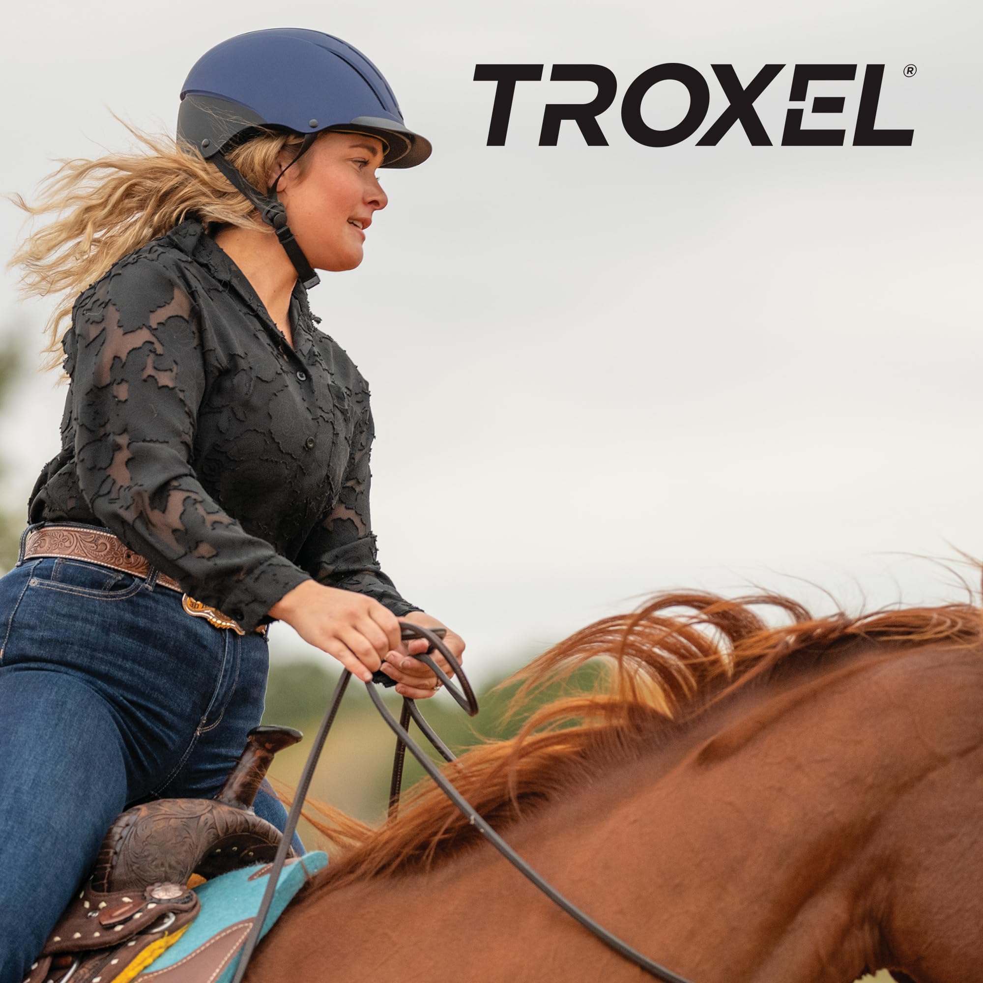 Troxel Uni – Casco de equitación Spirit con tecnología MIPS, Color Azul Marino Duratec, Talla pequeña