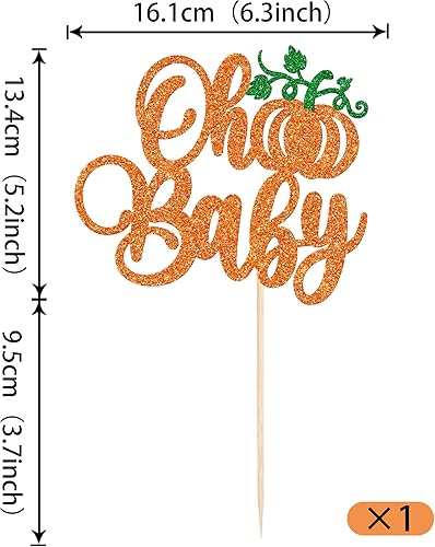 Miniatura 106 de Paquete de 24 adornos para cupcakes de calabaza con purpurina para cupcakes de calabaza para Acción de Gracias, baby shower, decoración de cupcakes