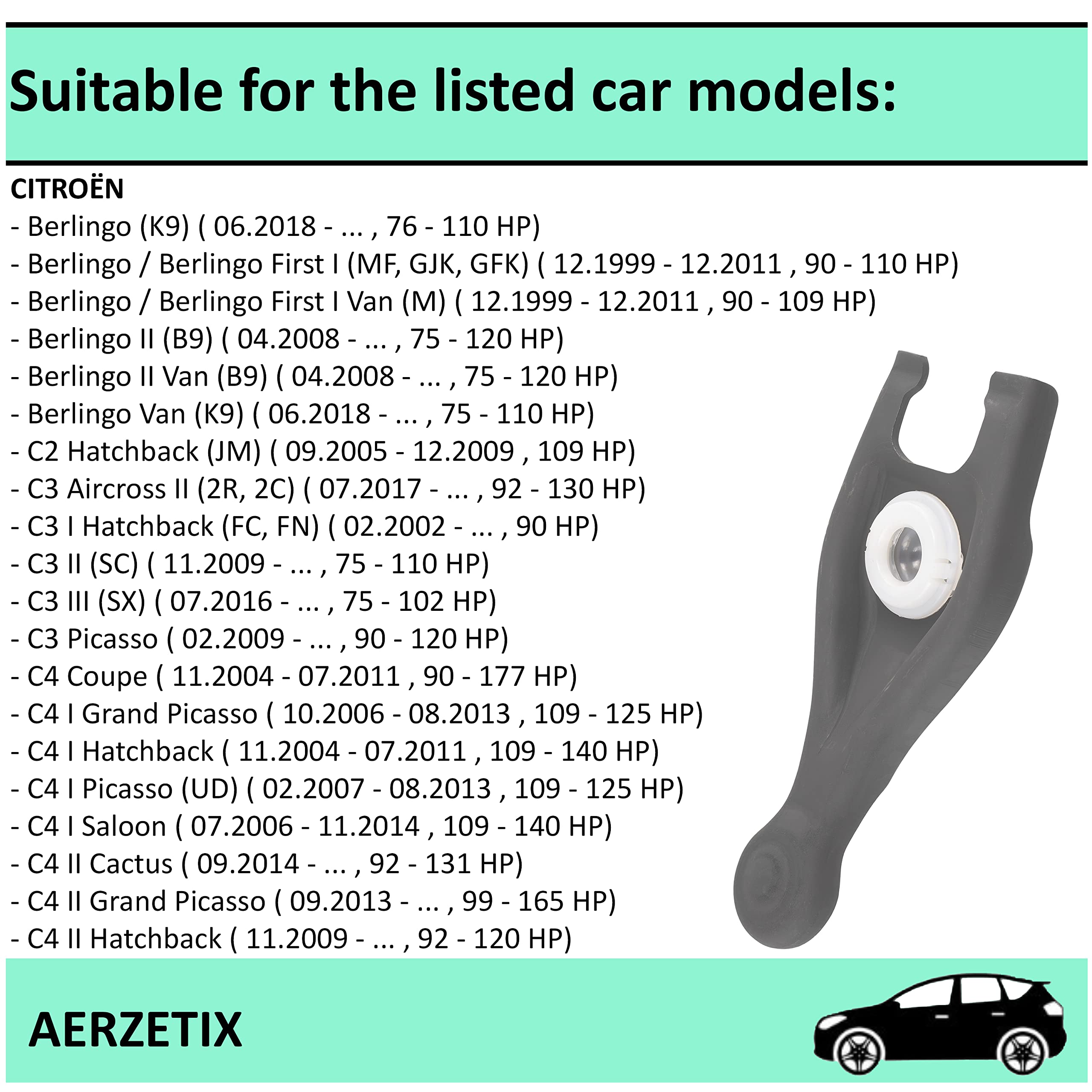AERZETIX - C66722 - Forcella di disinnesto, frizione - compatibile con numeri OE 2117 57, 2117 66, 9631584587, 9631584588, 9651703088, 3557915
