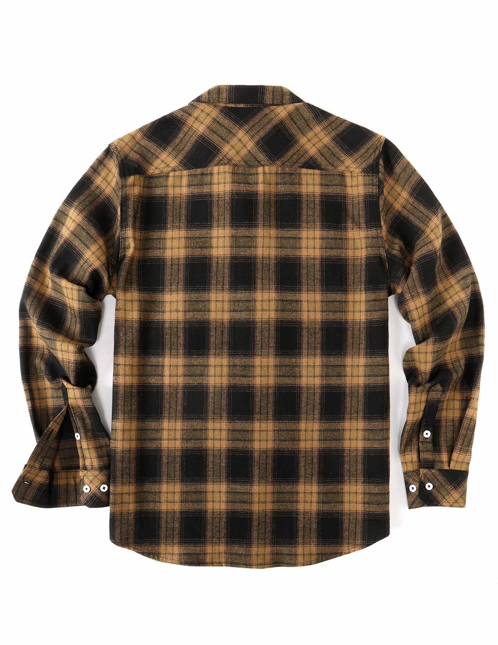 COOFANDY Camicia da uomo in flanella a quadri a maniche lunghe casual con bottoni e tasche