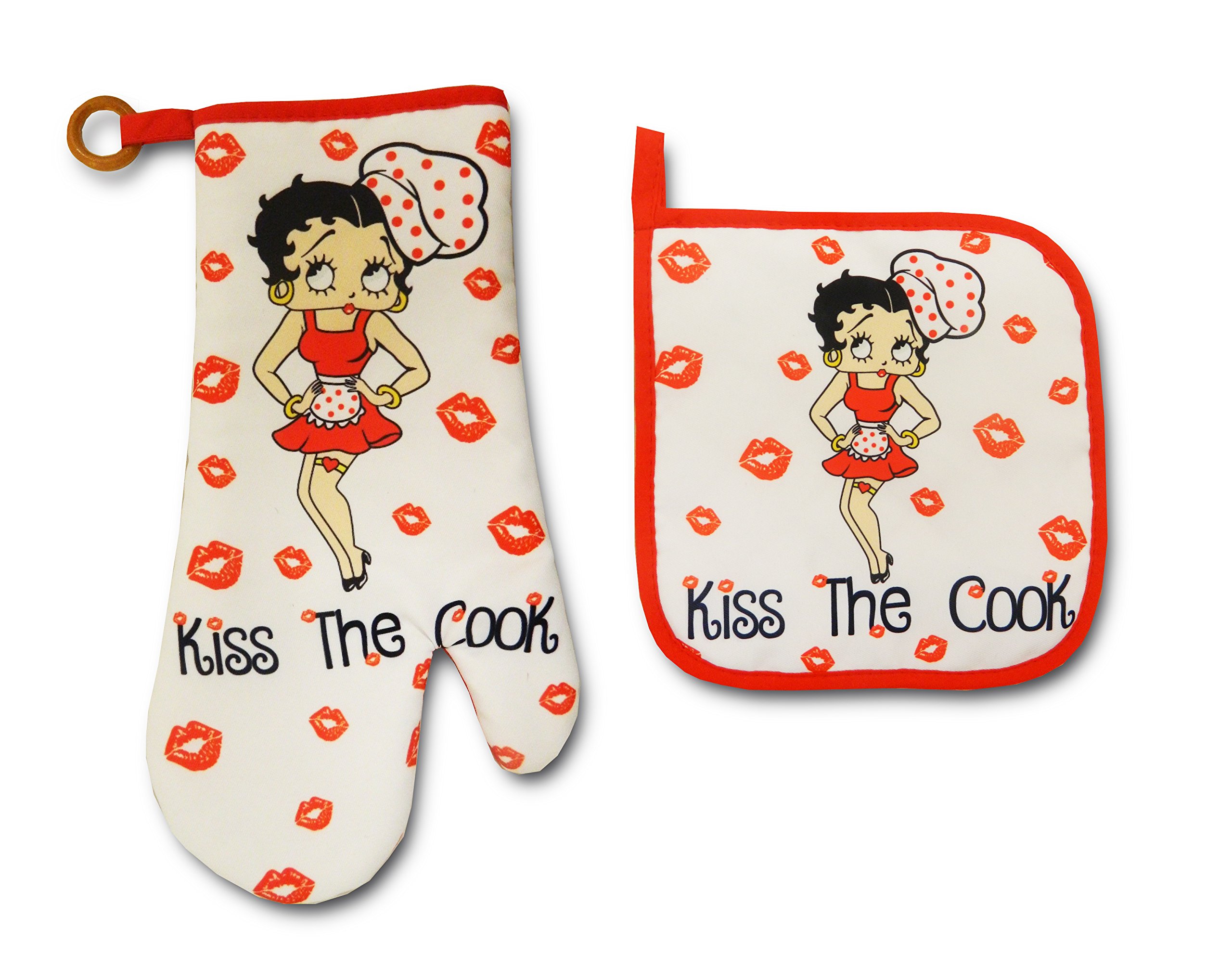 Betty Boop Oven Mitt & Pot Holder Set Kiss The Cook