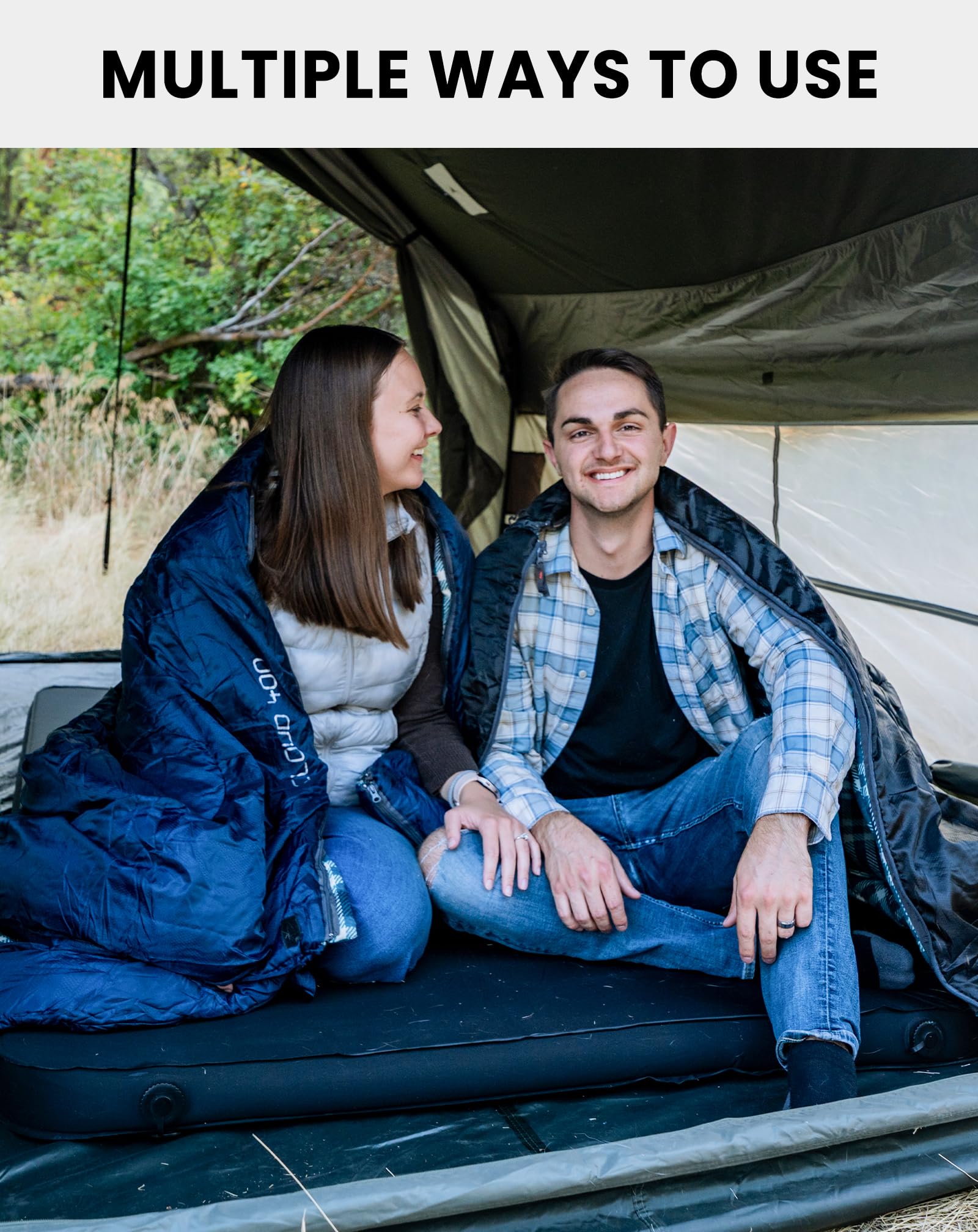KingCamp Śpiwór outdoorowy, bawełniany, ciepły, przenośny, lekki, 3-4 pory roku, śpiwór kempingowy, 300 g/400 g, wypełnienie dla dorosłych