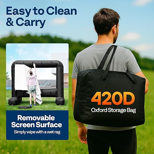 Miniatura 5 de VIVOHOME Pantalla de proyector inflable de 16 pies para exterior, pantalla de cine inflable para uso al aire libre, pantalla de TV Mega grande con