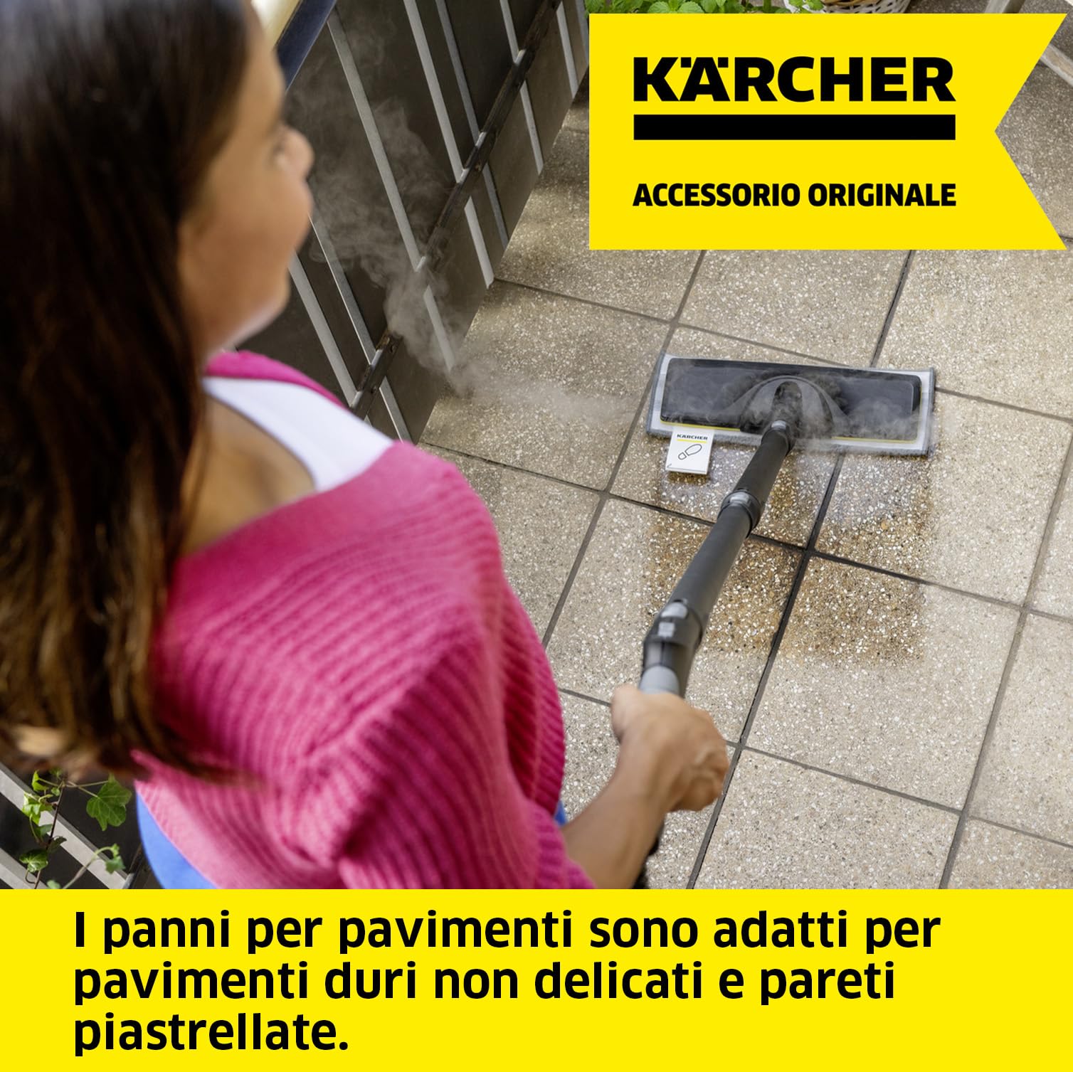 KÄRCHER Set panni pavimento EasyFix, 2 panni abrasivi di alta qualità per una pulizia accurata e igienica dei pavimenti duri, accessori originali per i pulitori a vapore KÄRCHER