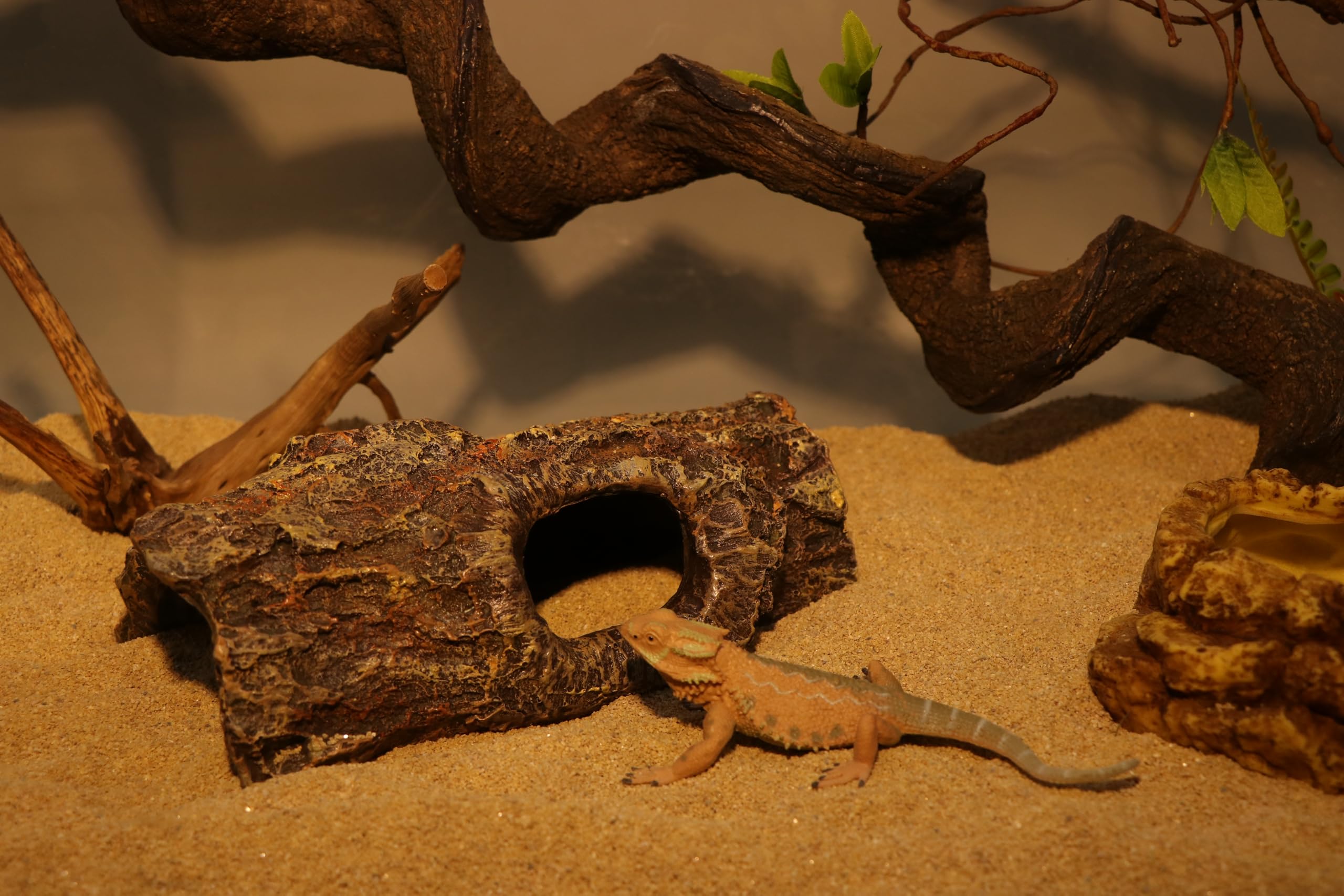 AQUA KT Reptilien Hohler Baumstamm Korkrinde Leopard Geckos Eidechsen Schlangen Klettern für Reptilien Lebensraum Dekor
