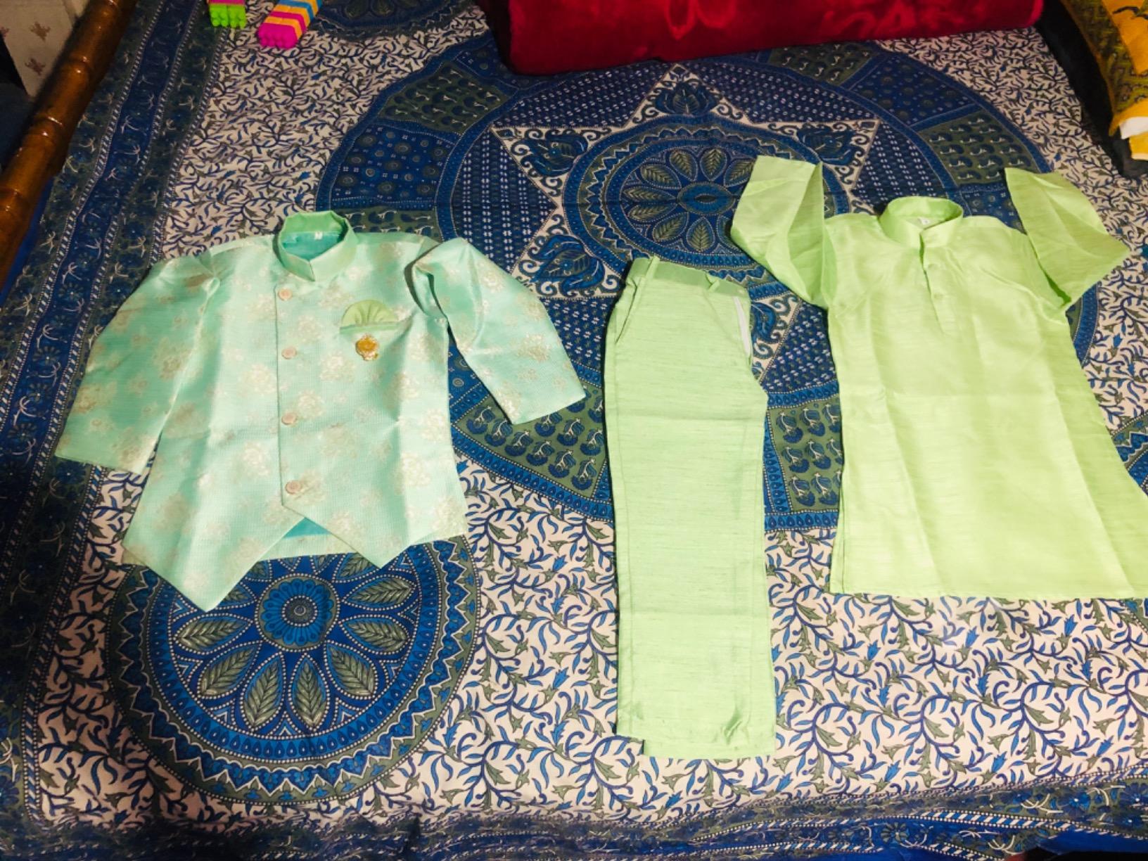 Ahhaaaa Ethnic Wear Sherwani Kurta and Pyjama Set For Boys
