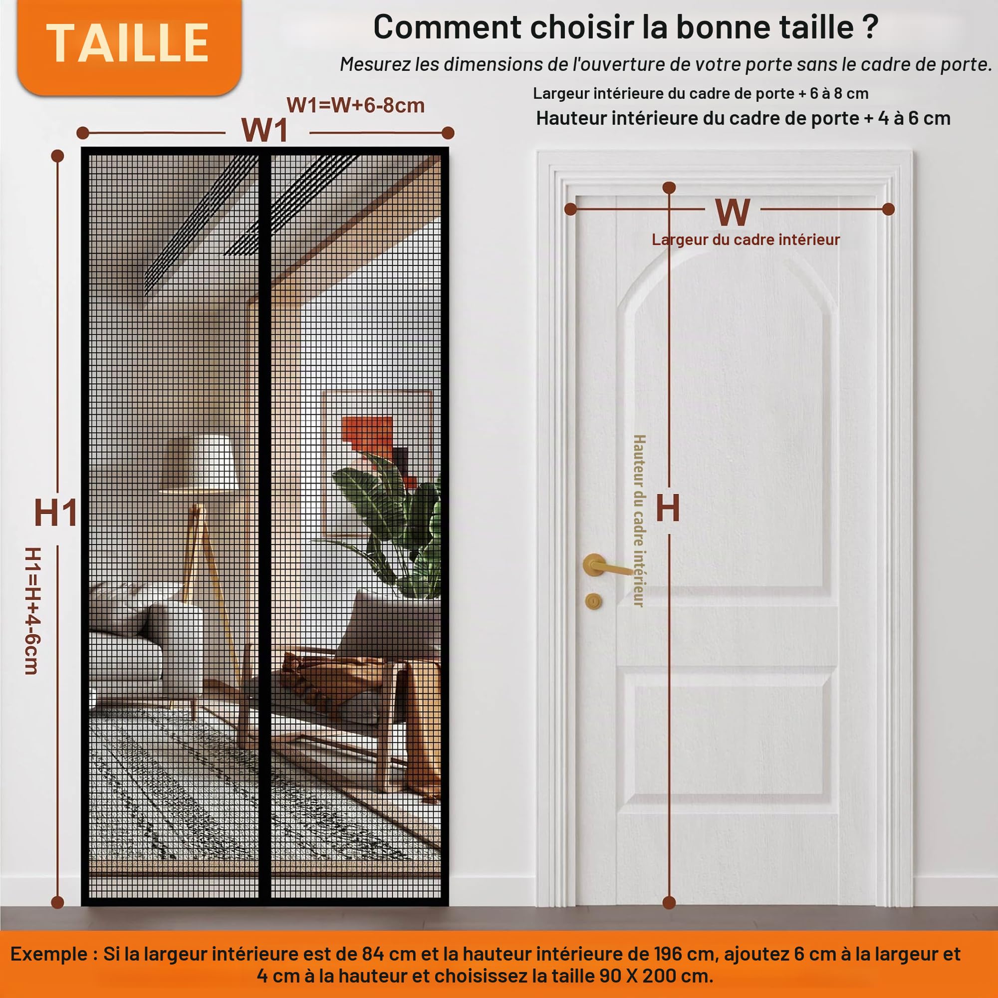 DIKER Moustiquaire Porte Fenetre Aimantée 140x210cm, Rideau Anti Mouche Moustiquaire Baie Vitree Coulissante, Maille Ultrarésistante, Fermeture Automatique, Noir