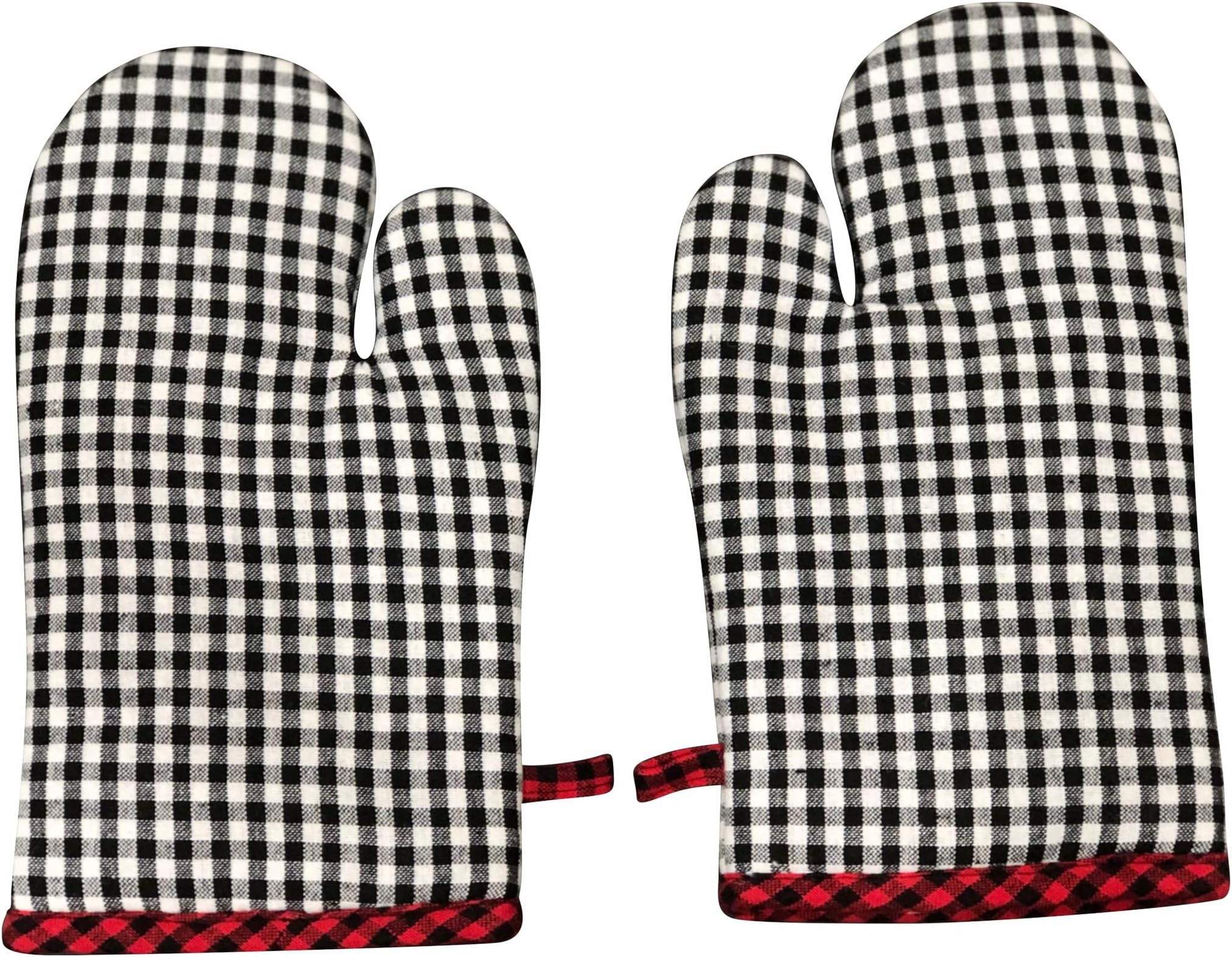 - Oven Mitten (Oven Mitten Pack of 2, White & Black) (Red & Black, 18X30)