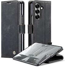 Case for Samsung Galaxy Fold 7 Case, Magnetic Shockproof Protective Case, Folding Stand, Card Slot, RFID Blocking, PU Leather Cover Galaxy Fold 7, Black