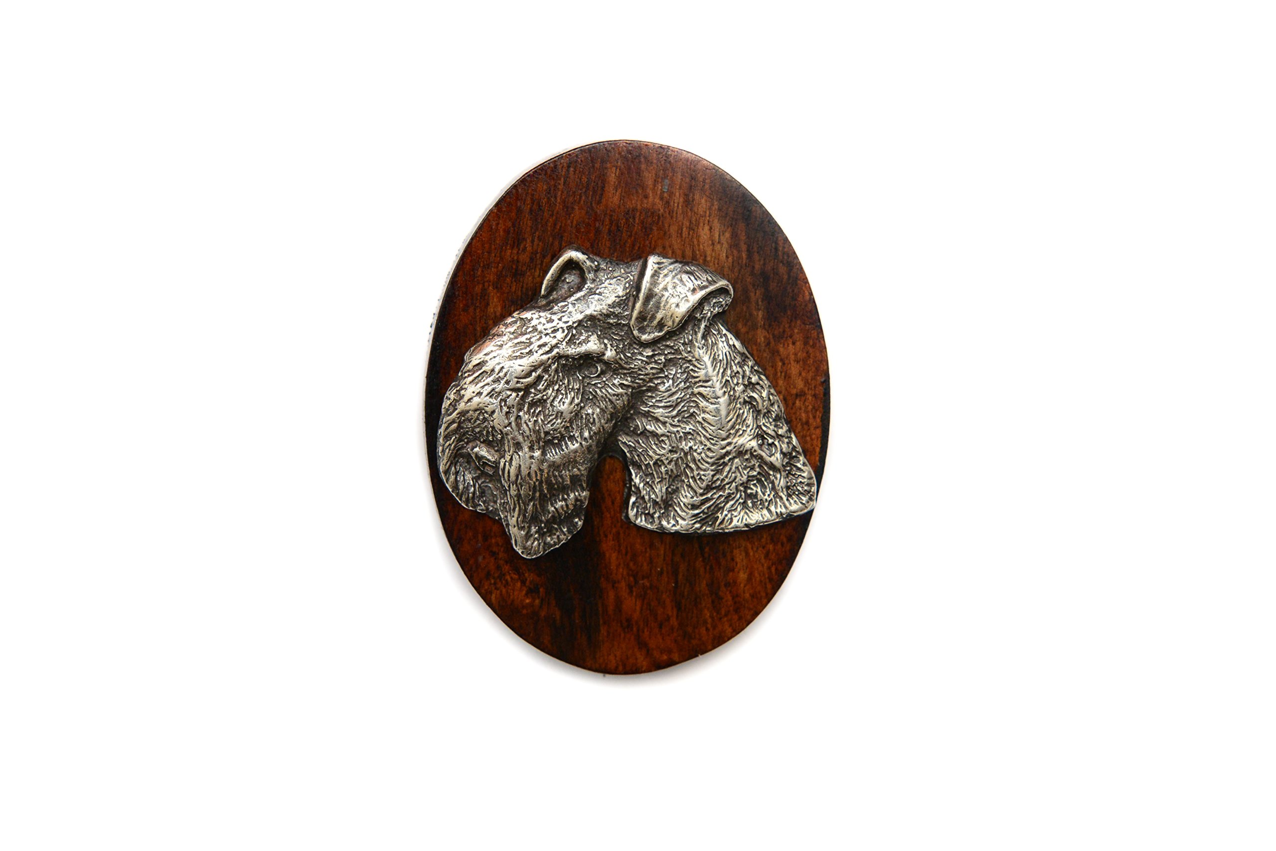 Art-Dog Dog Show Ring Clip Number Holder - Brooch with Clip Dog Show Exhibit Number Holder - Handmade Dog Show Accessory – Dog Tag Clip 7x5cm – Lakeland Terrier — image 1