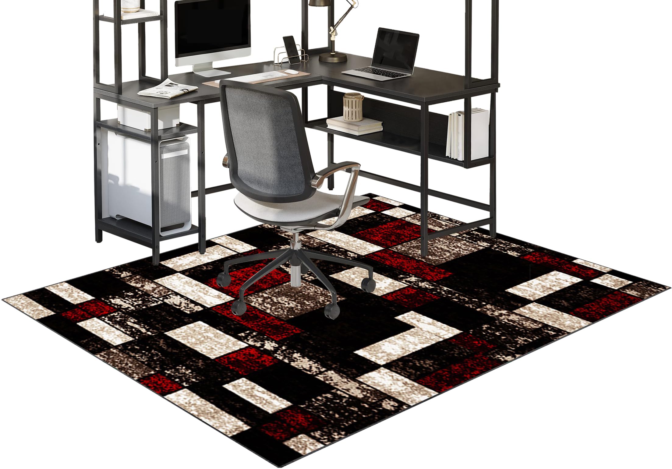 Fzamudng Office Chair Mat for Carpet, Heavy Duty Desk Chair Mat, Floor Protectors for Rolling Chairs, Computer Gaming Chair Mat, Non-slip Carpet Protector Chair Mat for Home and Office 90 x 160 cm
