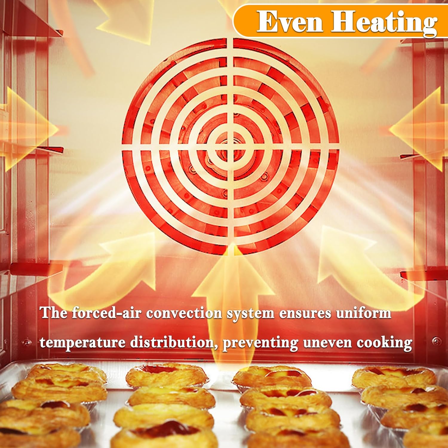 Commercial Convection Oven 5 Trays Stainless Steel Electric Hot Air Circulation Steam Oven with Precise Temp Control, 200L/53Gal Capacity for Bakeries, Restaurants, Hotels 220V 3PH