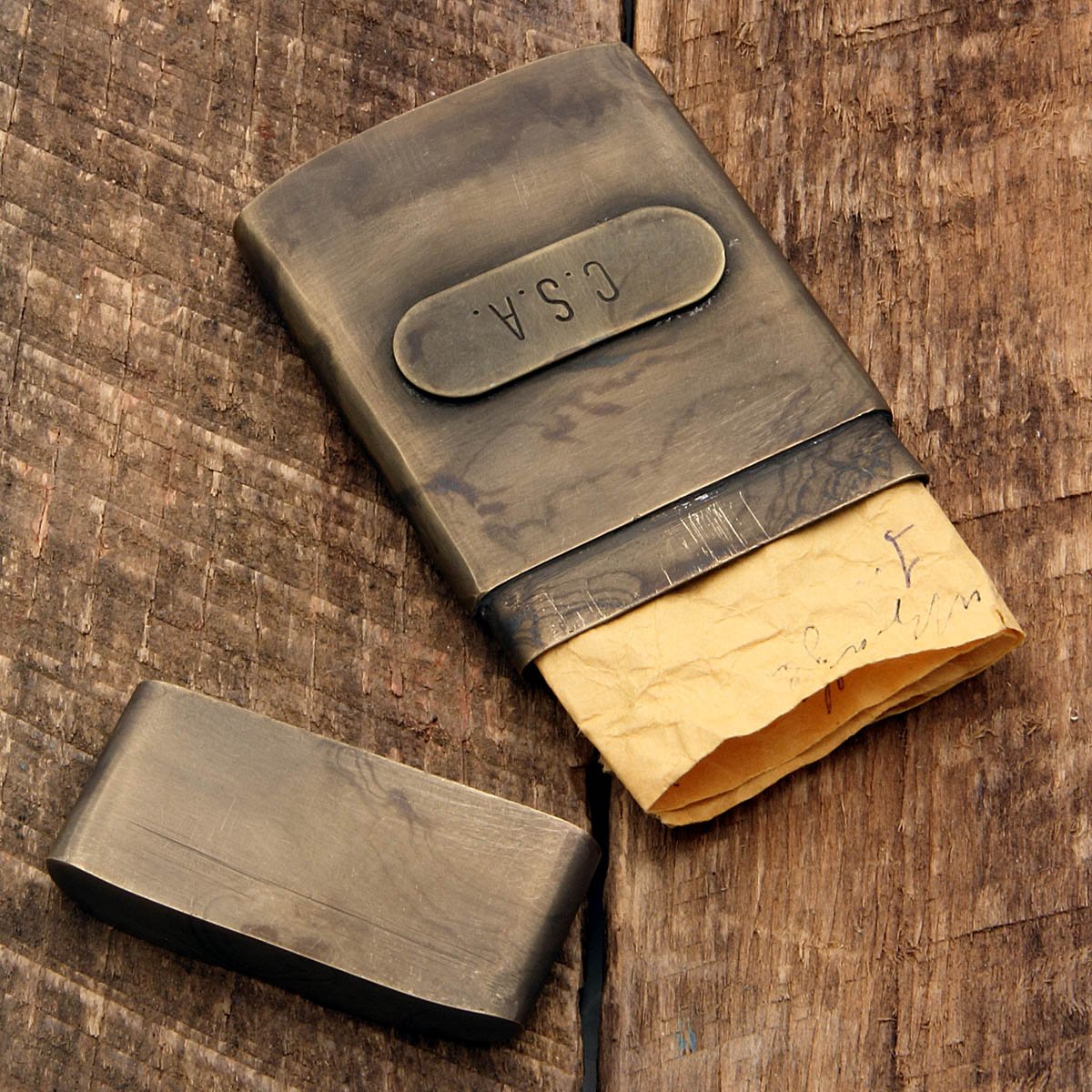 Museum Replicas Limited Brass CSA Civil War Map Case - Solid Brass Pocket Document Holder