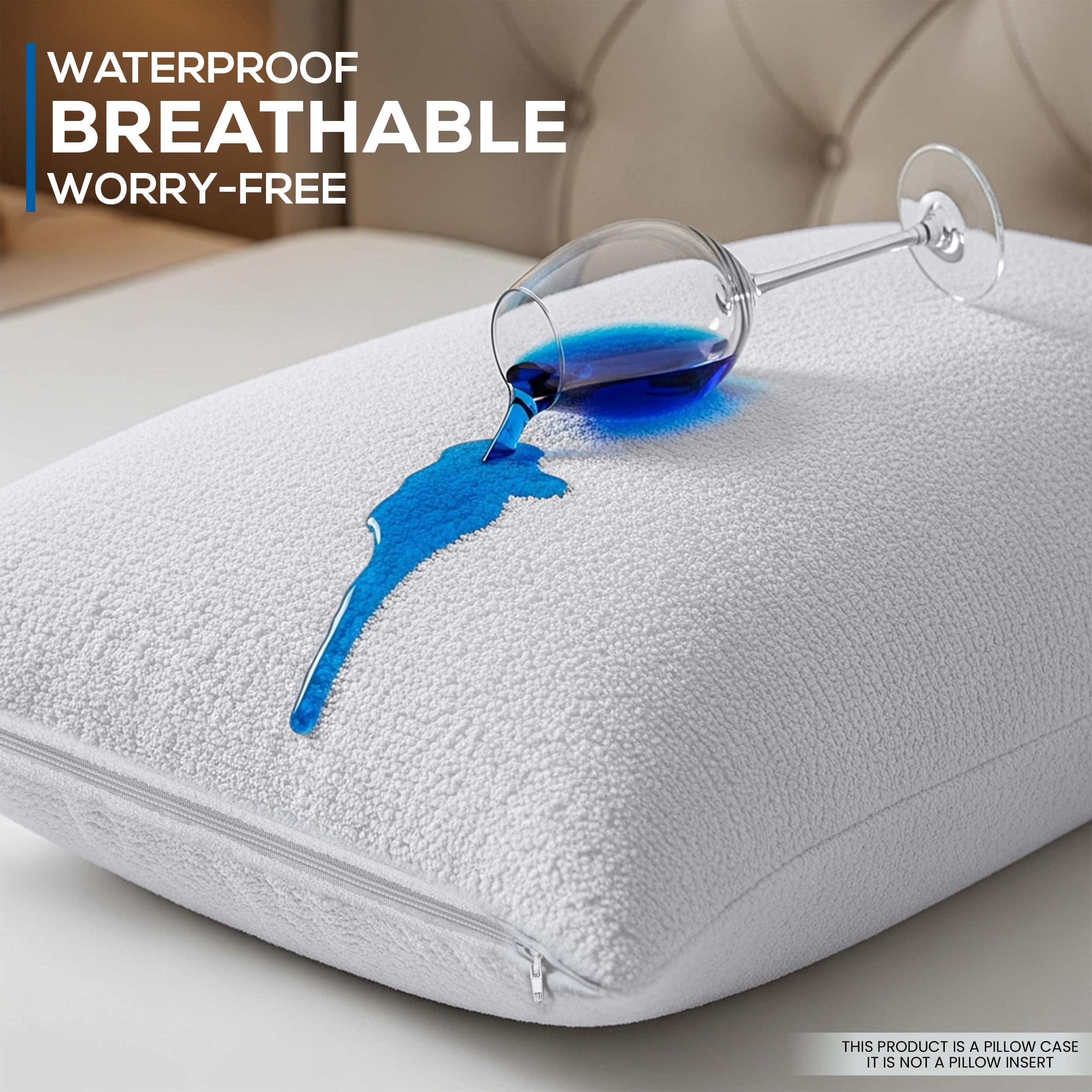 SureGuard Protège-Matelas Pour Grand Lit – 100% Imperméable Et Hypoallergénique – Housse Ajustée En Coton éponge De Qualité Supérieure – Blanc