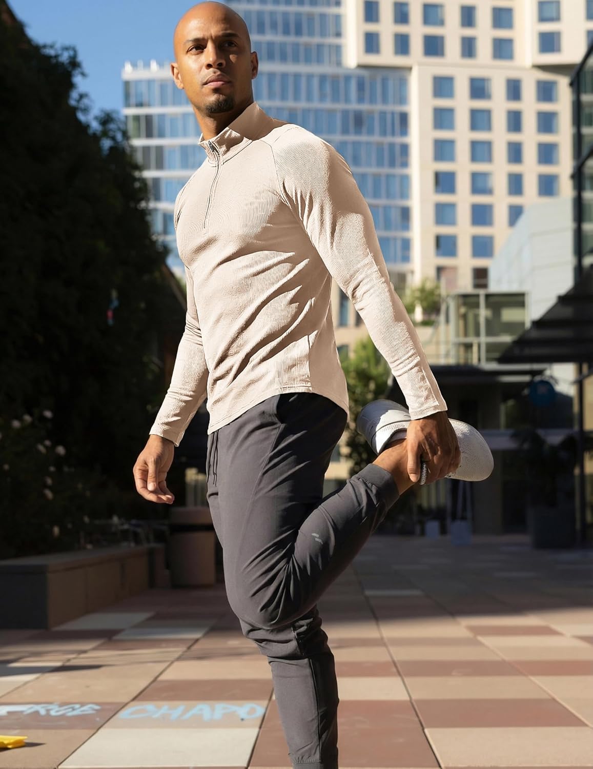 JMIERR Mens Quarter Zip Shirt Ribbed Casual Lightweight Golf T Shirts Long Sleeve Athletic Workout Pullover Muscle Tee - Image 6