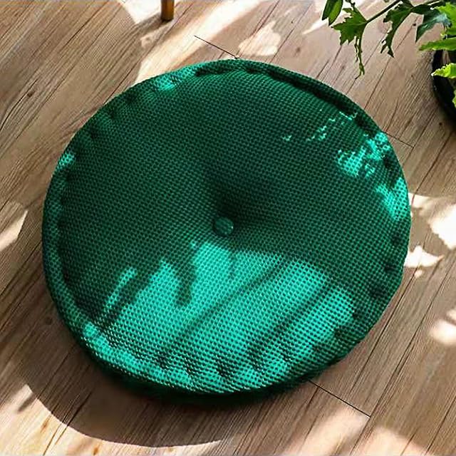 NeuWee Floor Cushion, Round Pillow Chair Pad Hanging Washable Soft Mesh Seat Pad Chair Cushions for Indoor Outdoor Floor, Chair, Sofa, Fireplace, Bed, Office 40 * 40cm (Dark green)