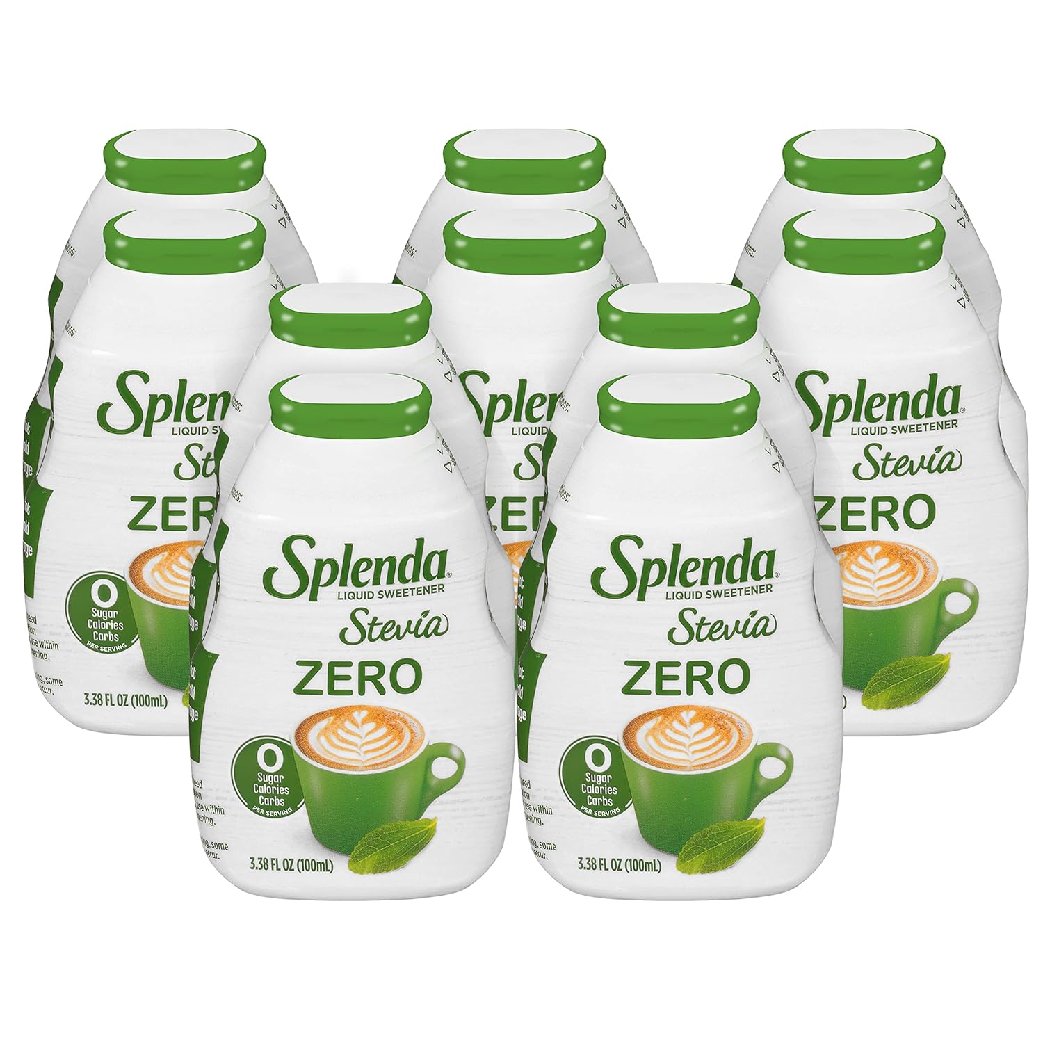 SPLENDA LIQUID STEVIA Zero Calorie Sweetener drops, 3.38 Ounce Bottle (Pack of 10)