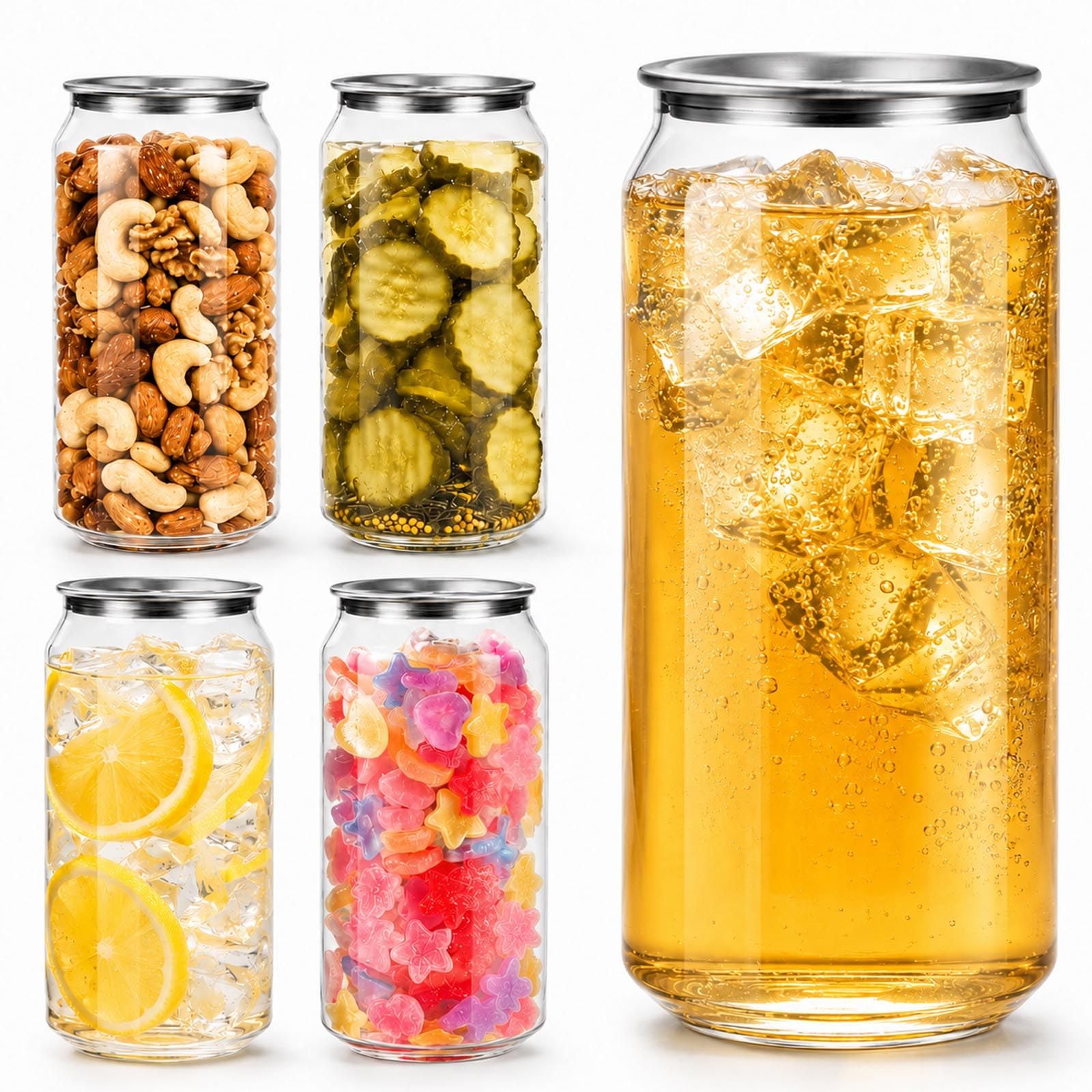 menglanchang 200 Pack Clear Soda Can Cups, Food Grade Pet Plastic Beverage Containers With Aluminum Lids For Can Sealers And Cold Drink Takeout EasyPeelLid-330ml