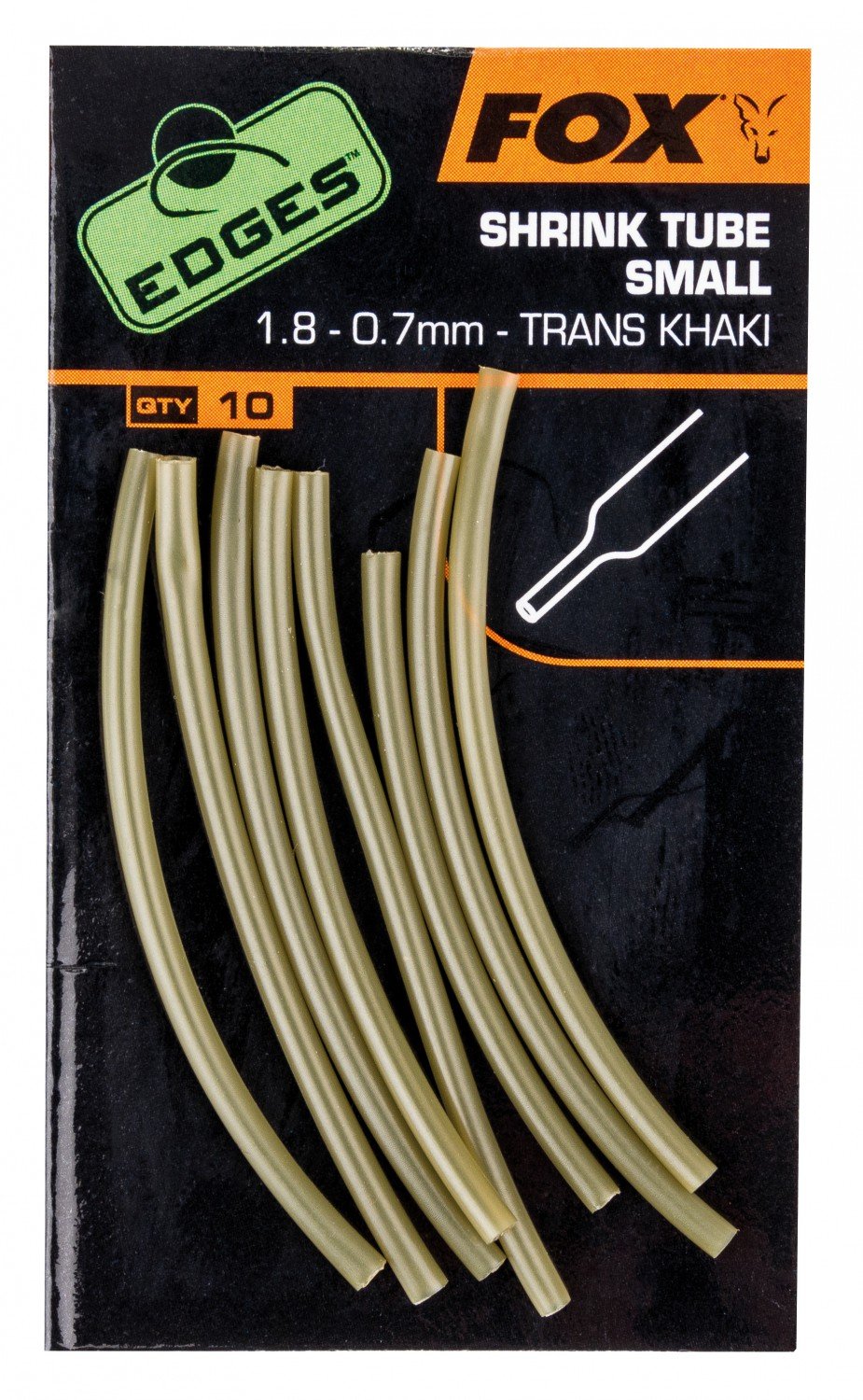 Gaine Thermo Rétractable Fox Edges Shrink Tube S 1,8-0,7 Mm – Transparent Kaki – Lot De 10
