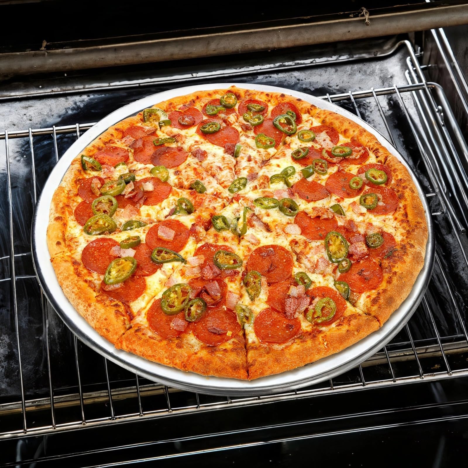 Aluminiowa patelnia do pizzy, zestaw 6 sztuk, z otworami, 30 cm, siatka do pieca do pizzy, wyraźniejsza zapewnia równomierne rozprowadzanie ciepła do użytku domowego lub restauracyjnego