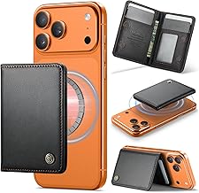 Defencase for Magsafe Wallet Magnetic Card Holder RFID Blocking, PU Leather Minimalist Phone Wallet for MagSafe Phones and Cases for iPhone 17/16/ 15/14/ 13/12/ Pro/Max/Plus/Air, Black