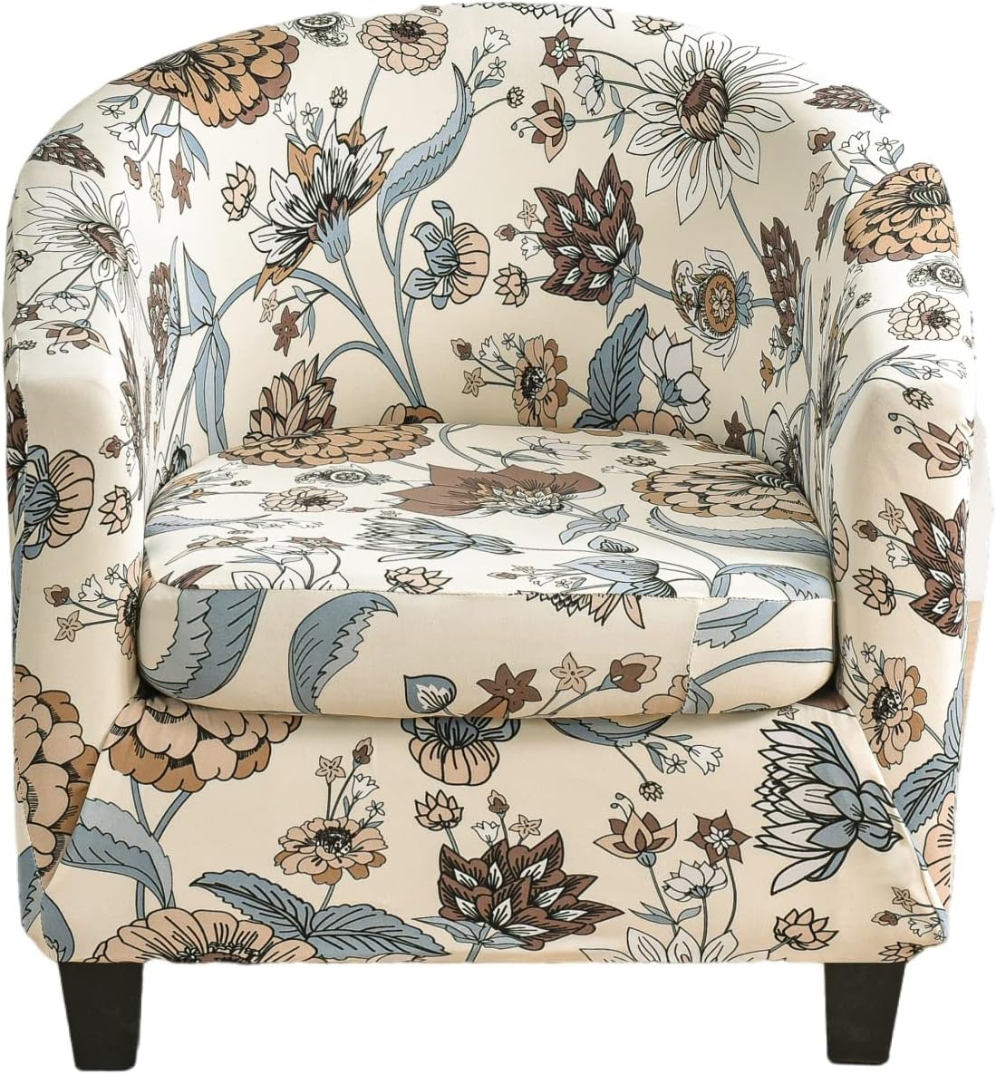 KRFOONN Club Chair Slipcover 2 Piece Stretch Printed Round Barrel Chair