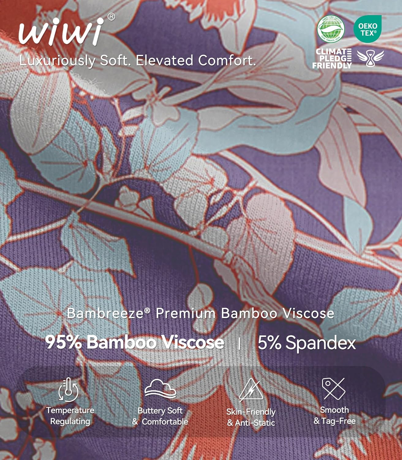 WiWi Nightgowns for Women Super Soft Sleepwear Long Sleeve V Neck Nightshirts Viscose from Bamboo Cooling Nightdress S-XXL - Image 5