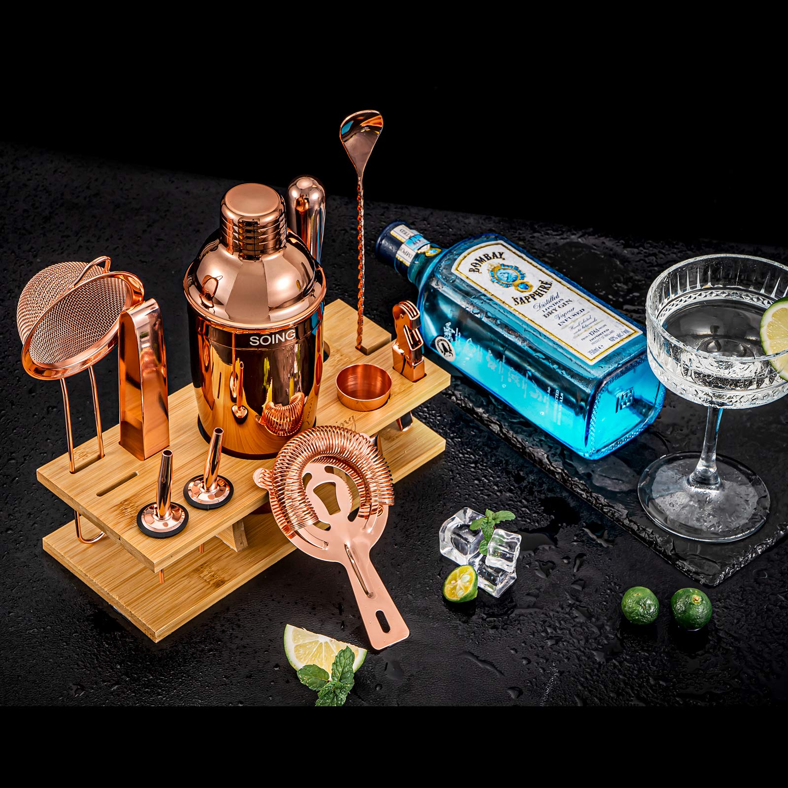 SOING Kit da barista con supporto, set perfetto per cocktail