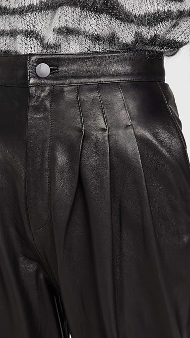 j brand nila leather pleated trousers