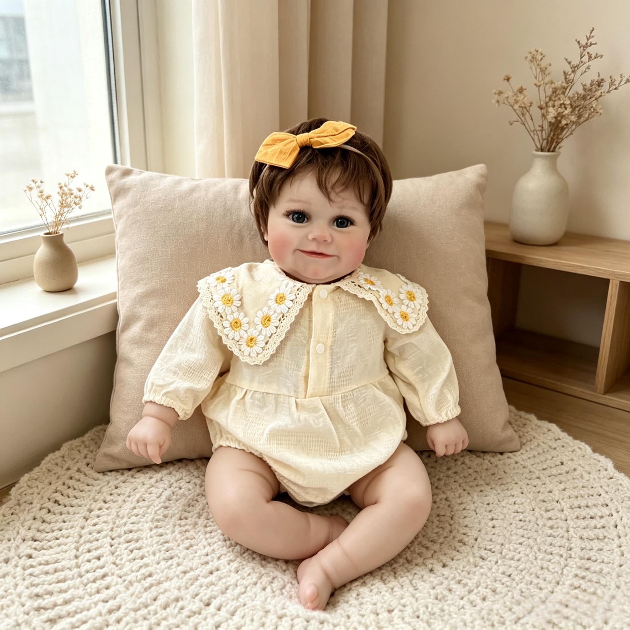 RXDOLL Realistyczne lalki Reborn Baby Dolls silikonowe na całe ciało, 50 cm, realistyczne, noworodek, dziewczynka z pełnym winylowym korpusem, prawdziwe prezenty dla lalek, zestaw zabawek z