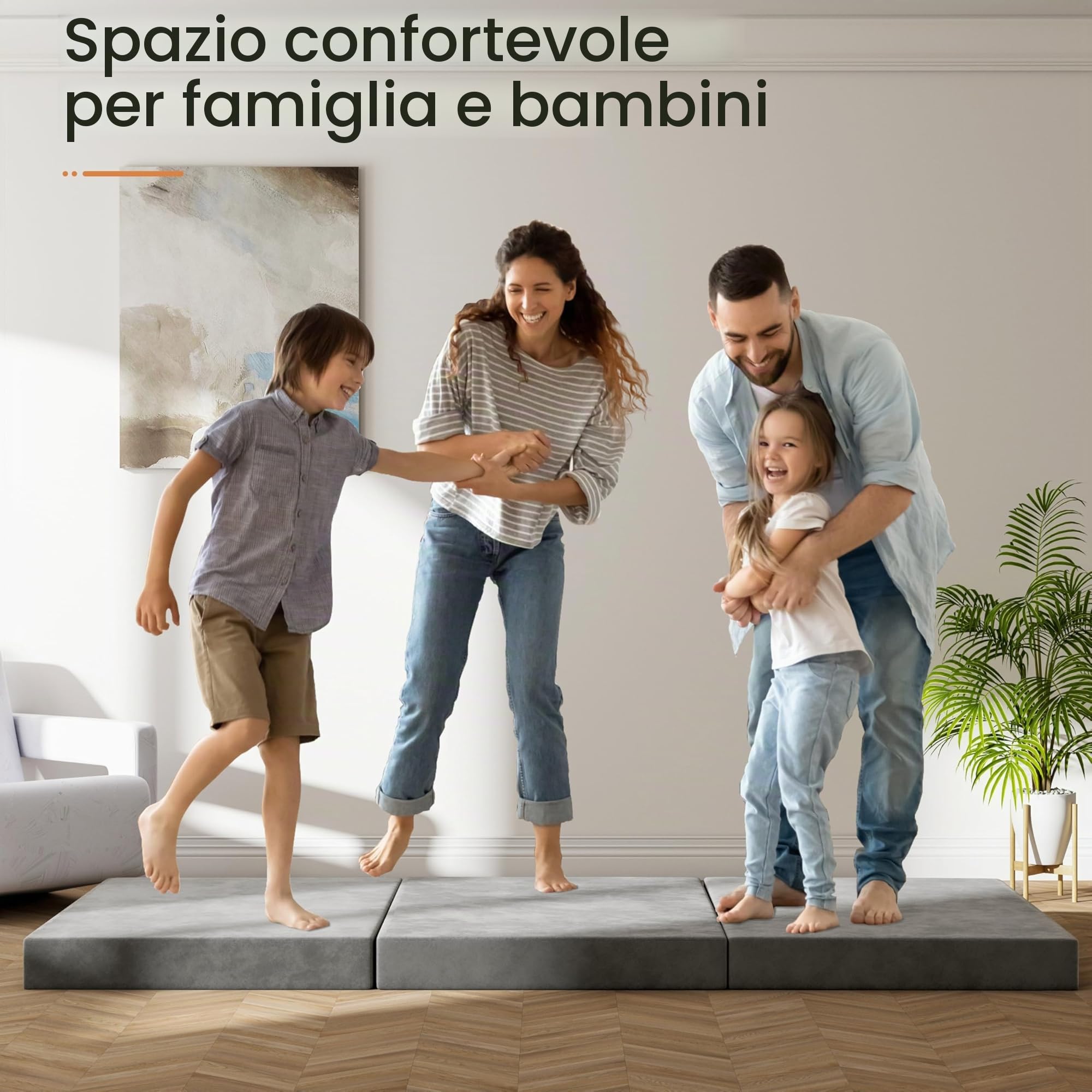 Materasso Pieghevole Matrimoniale, 140 x 195 cm materasso matrimoniale per Ospiti, 15 cm Materasso per Divano Letto Sfoderabile e Lavabile per viaggi, campeggio, pavimento, letto