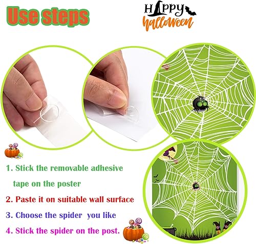 Miniatura 4 de Funnlot Pin The Tail Halloween Juegos de Halloween para niños, Pin de fiesta de la araña en la web, juego de fiesta de Halloween para niños,